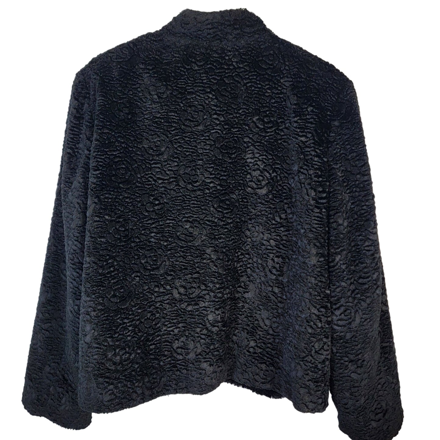 Vintage Draper's & Damon's Teddy Jacket Women XL Black Coat