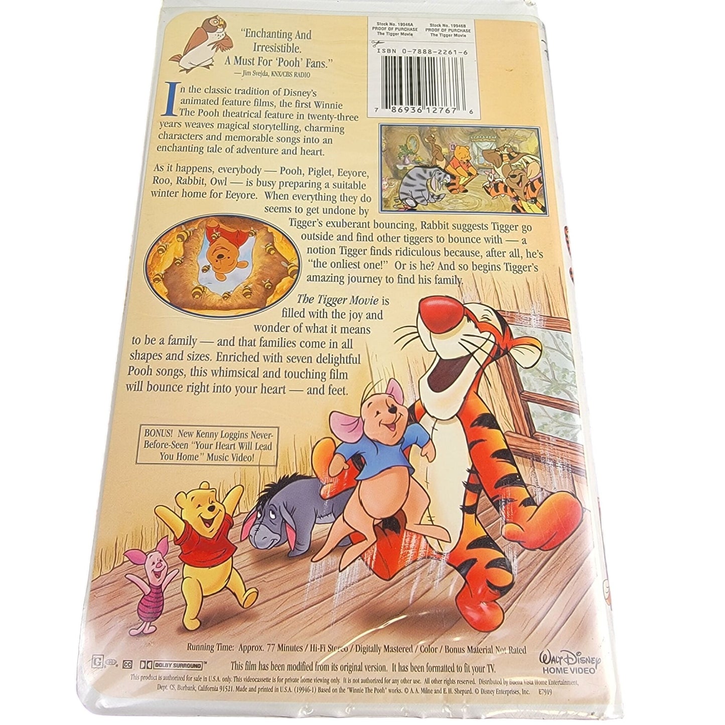 Disney Tigger Movie Vintage Y2K VHS Tape Plastic Clamshell Case