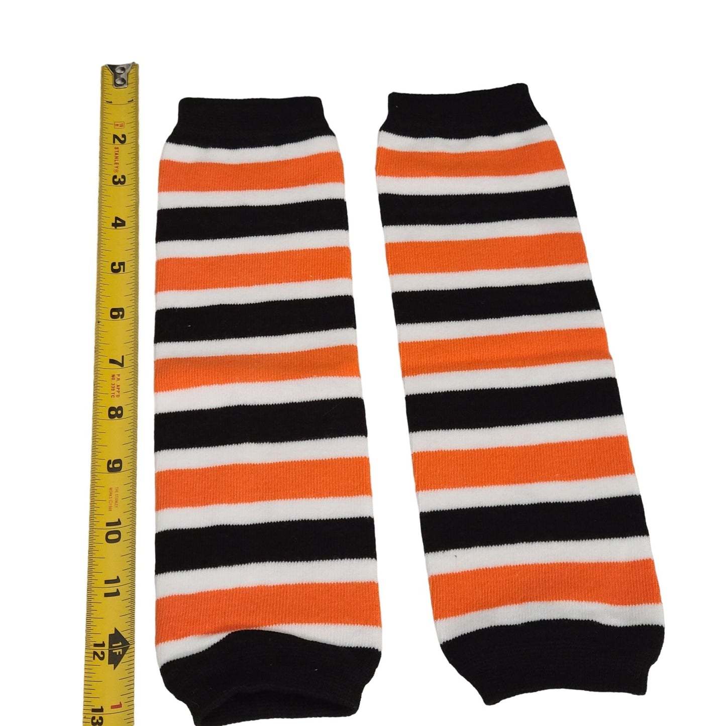 Leg Warmers Set Black White Orange Women Girl Boy Football Halloween