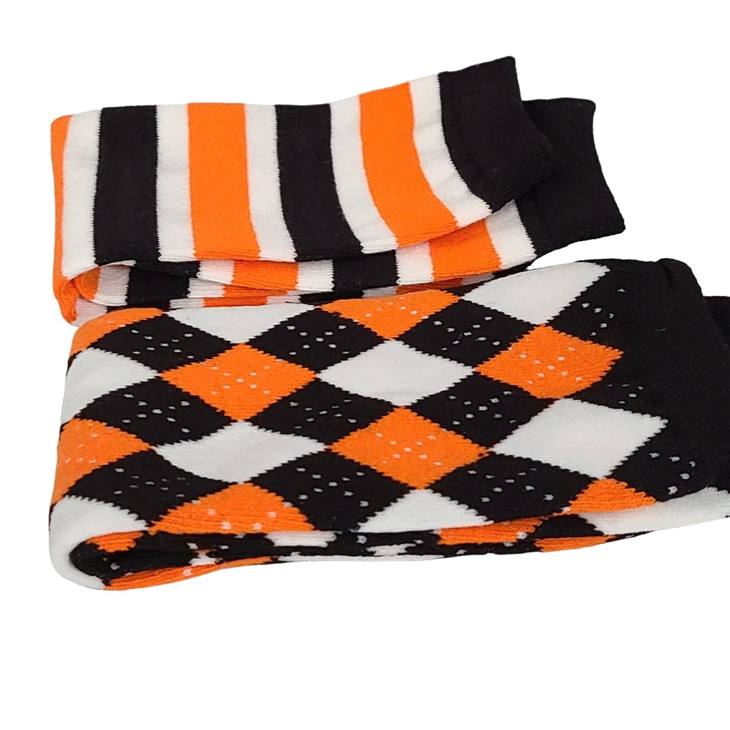 Leg Warmers Set Black White Orange Women Girl Boy Football Halloween