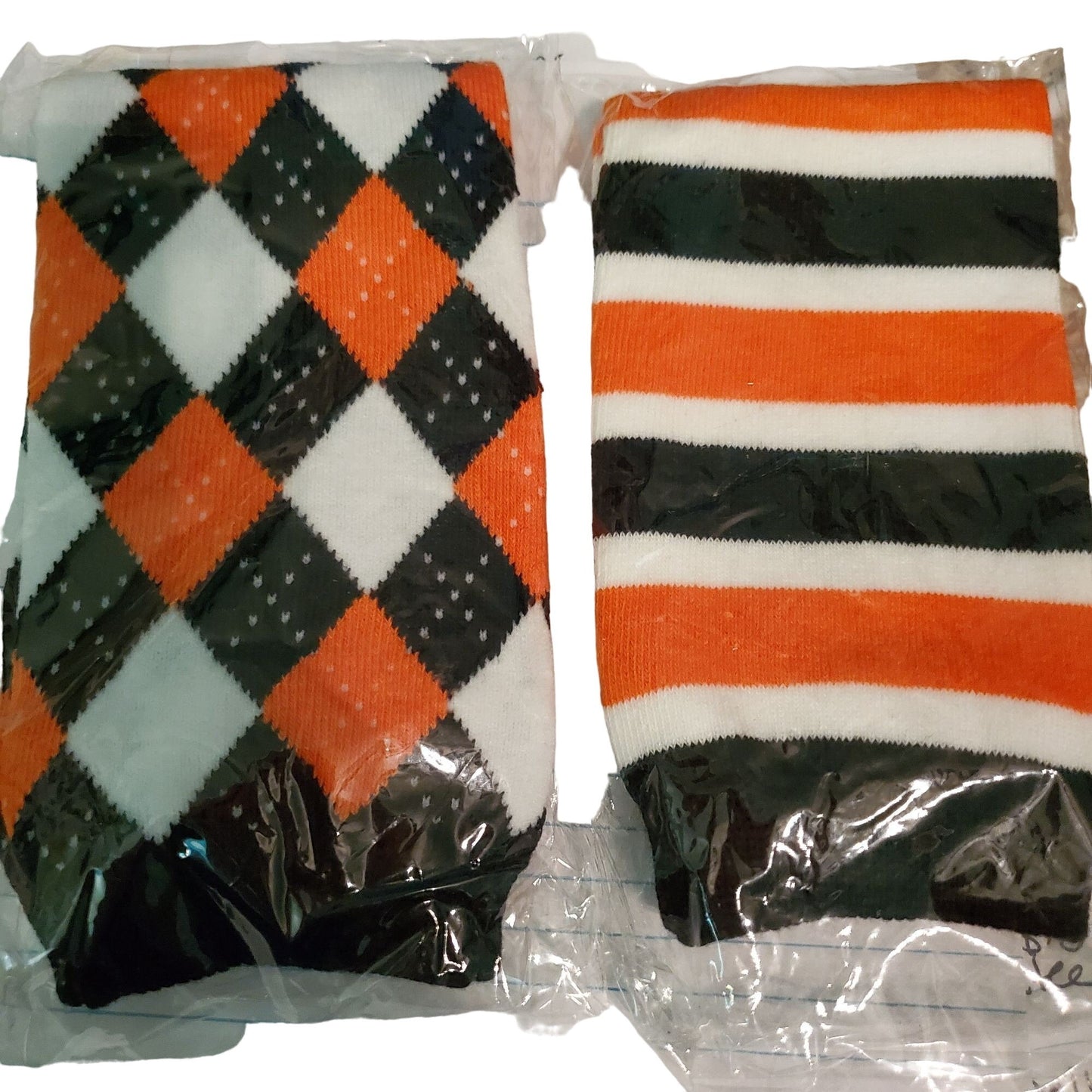 Leg Warmers Set Black White Orange Women Girl Boy Football Halloween