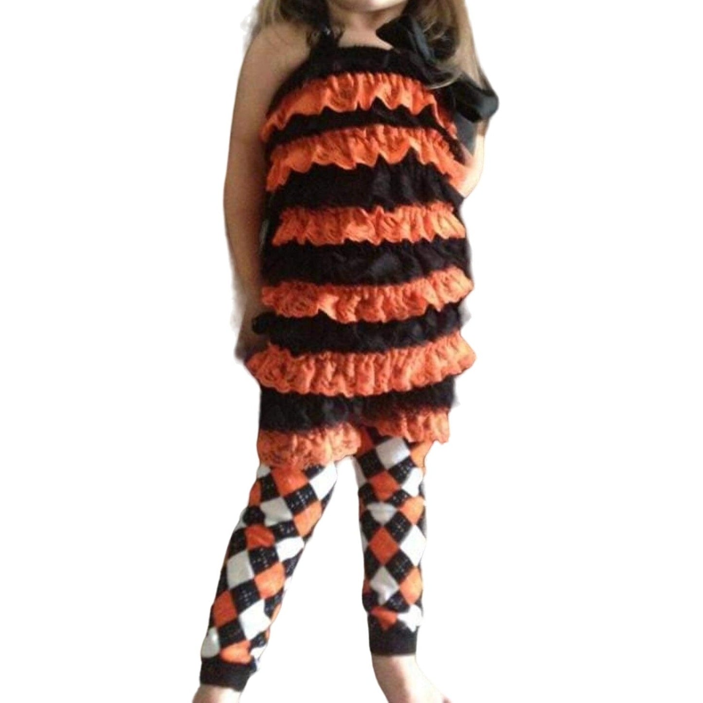 Leg Warmers Set Black White Orange Women Girl Boy Football Halloween
