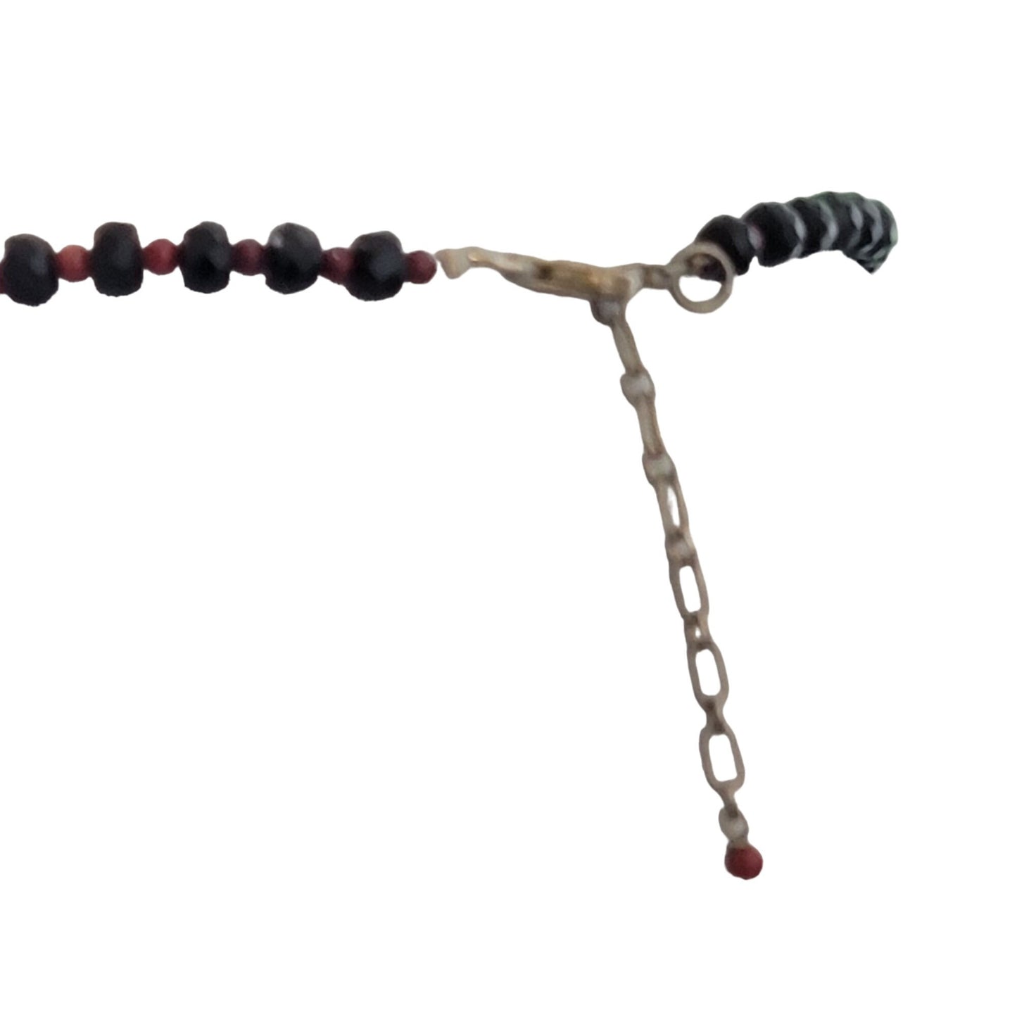 Vintage Heavy Glass Bead Necklace Red Black Women