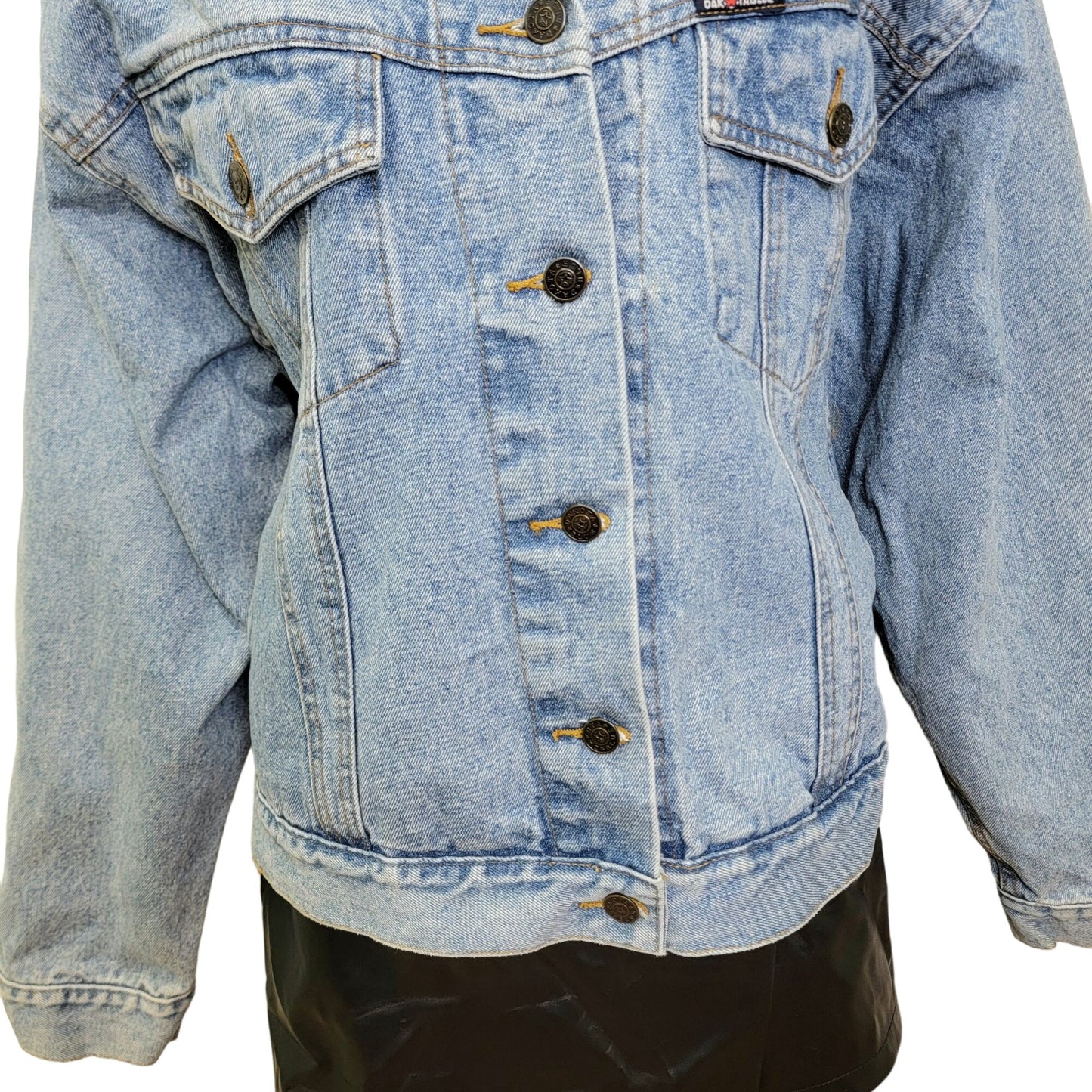 Vintage 90s Denim Jacket Women Medium Wash Dakota Blue Jean