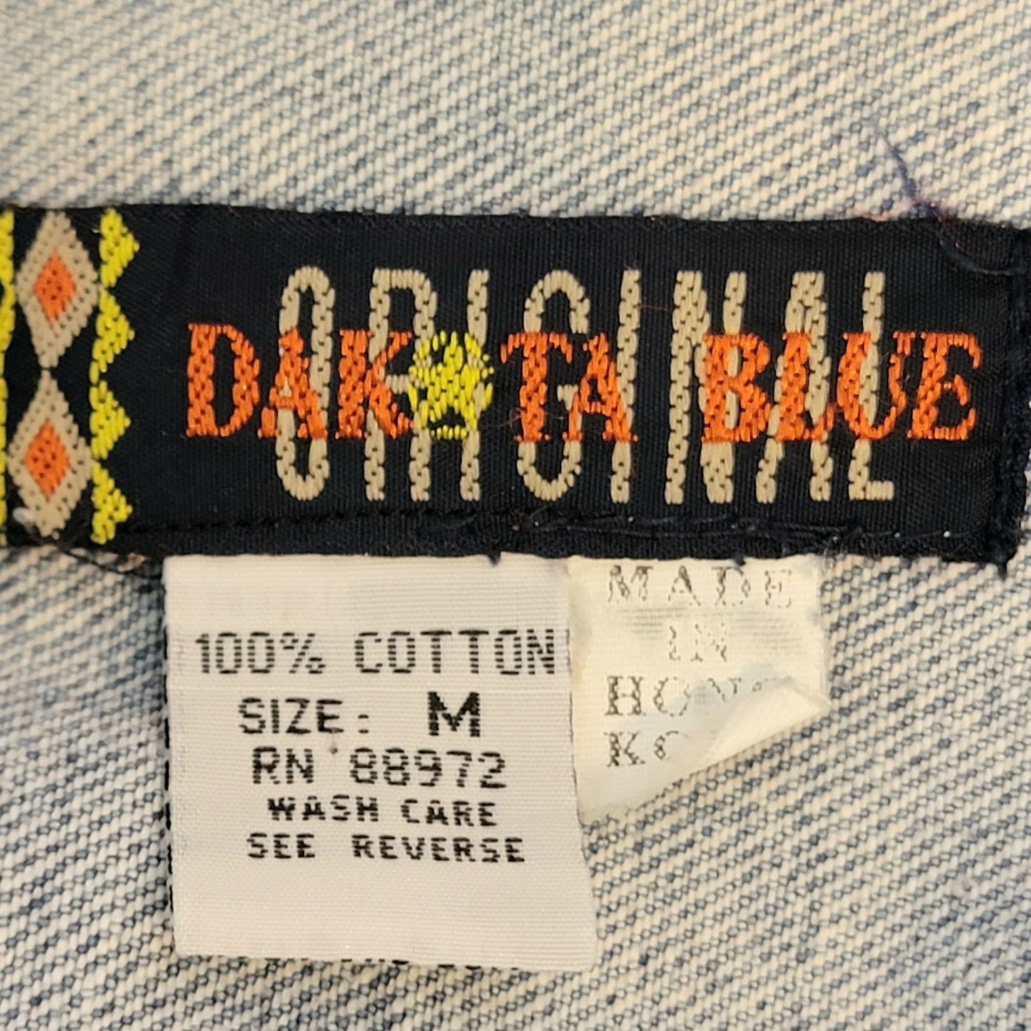 Vintage 90s Denim Jacket Women Medium Wash Dakota Blue Jean