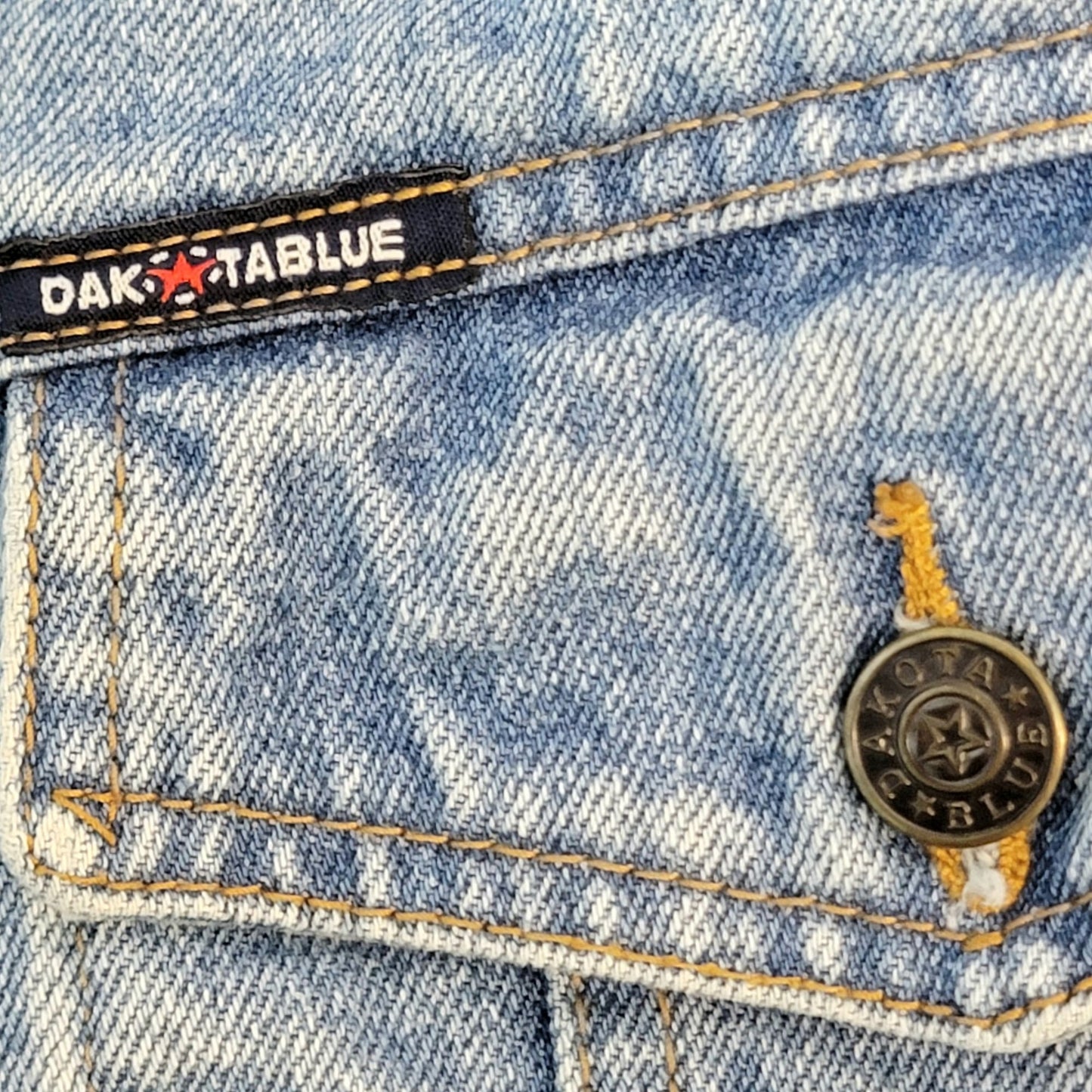 Vintage 90s Denim Jacket Women Medium Wash Dakota Blue Jean