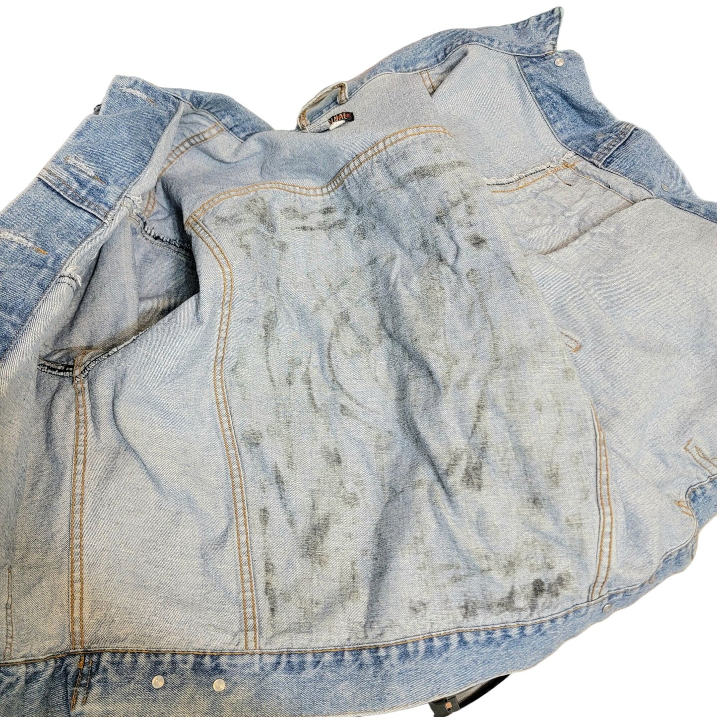 Vintage 90s Denim Jacket Women Medium Wash Dakota Blue Jean