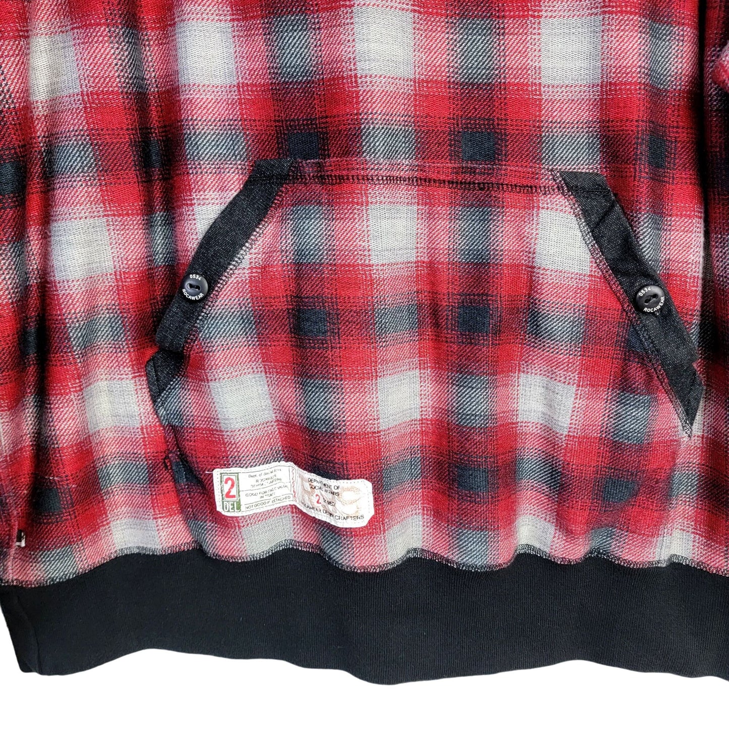 RocaWear Plaid Heavy Sweatshirt Men 2XL Shirt Red Black XXL