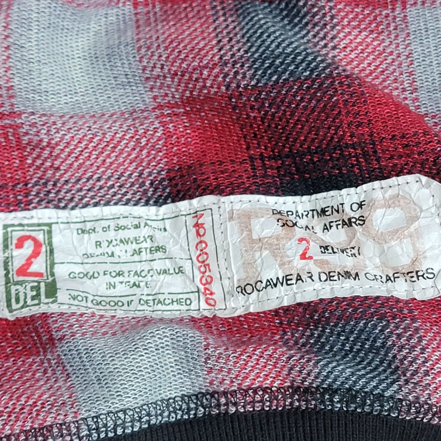 RocaWear Plaid Heavy Sweatshirt Men 2XL Shirt Red Black XXL