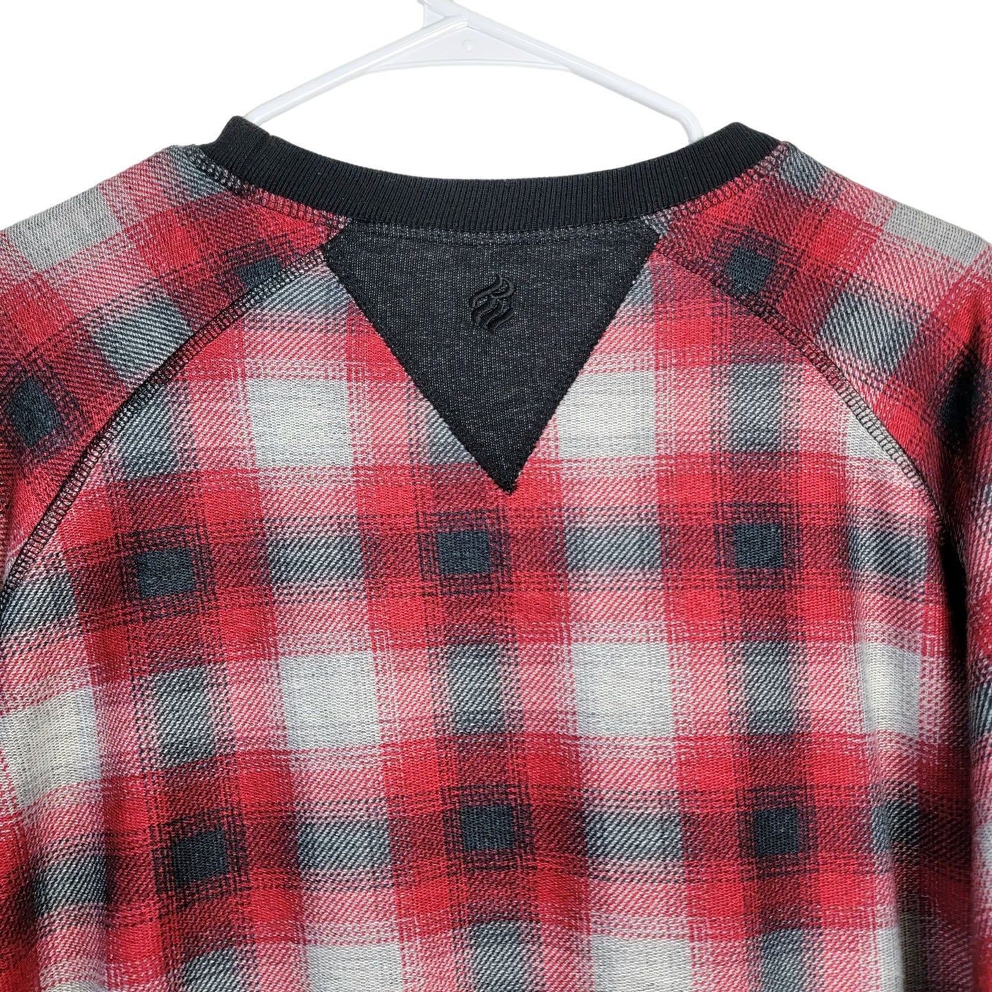 RocaWear Plaid Heavy Sweatshirt Men 2XL Shirt Red Black XXL
