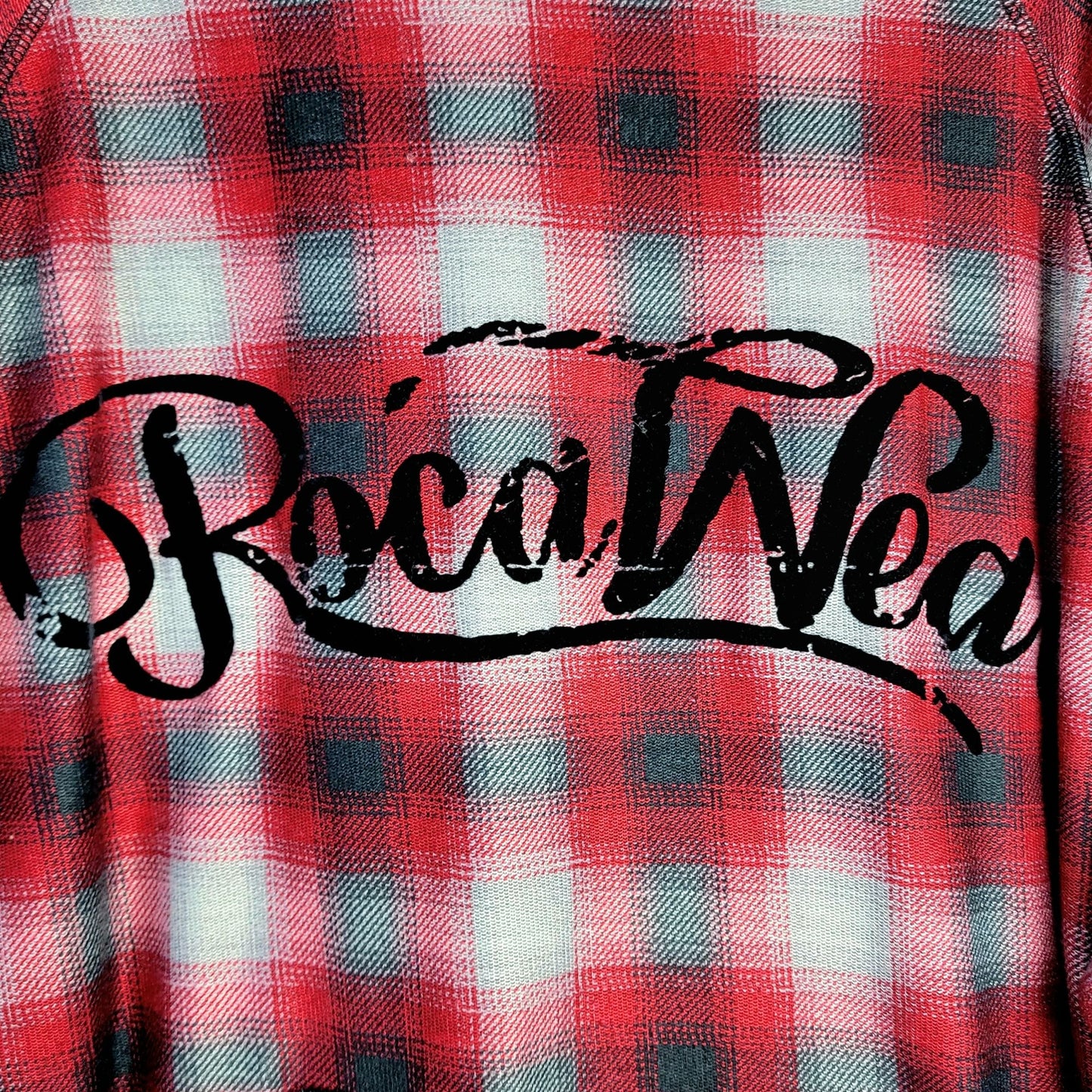 RocaWear Plaid Heavy Sweatshirt Men 2XL Shirt Red Black XXL