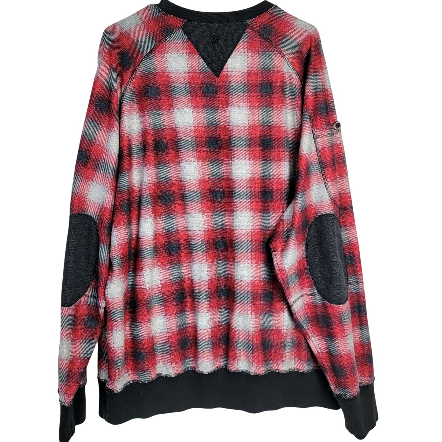 RocaWear Plaid Heavy Sweatshirt Men 2XL Shirt Red Black XXL