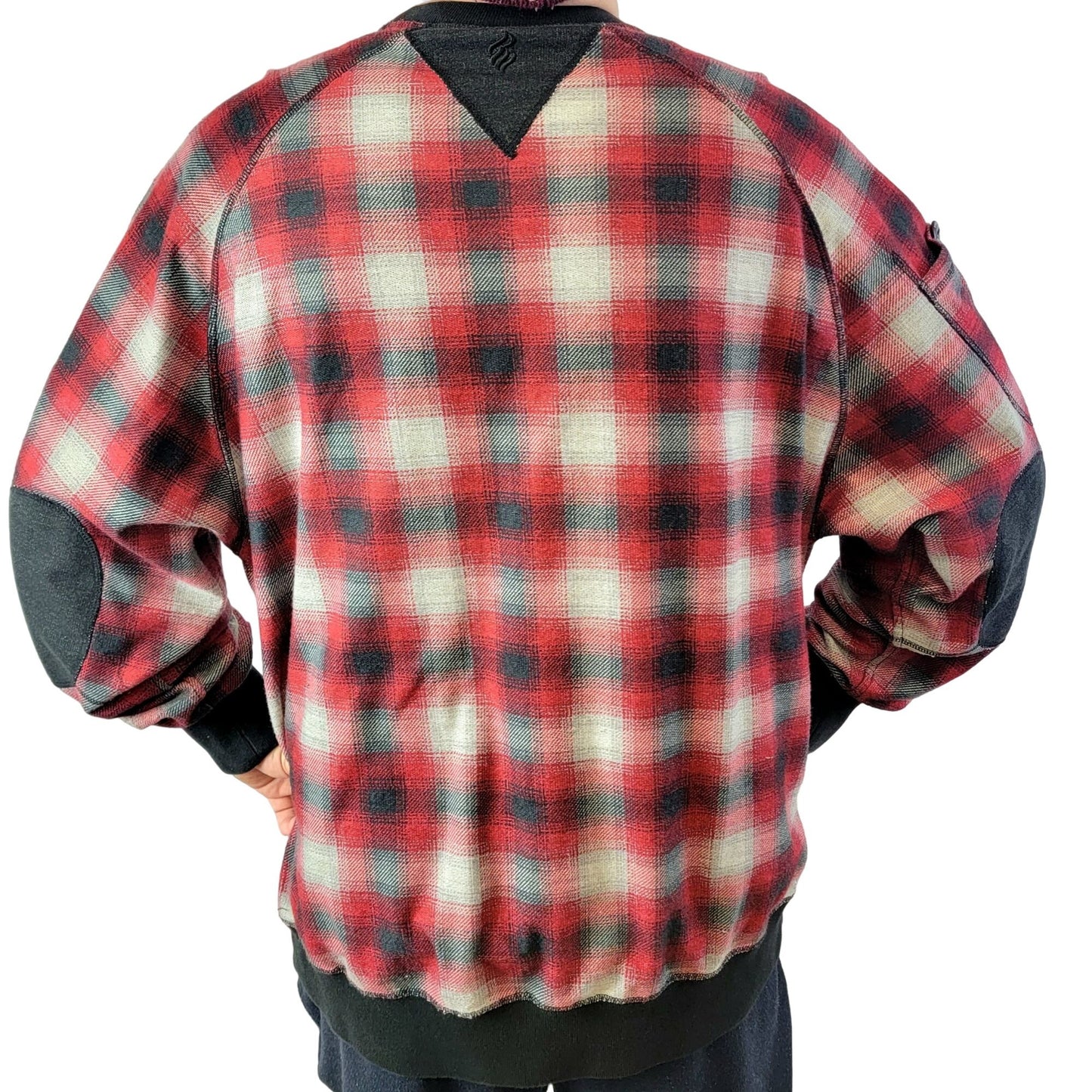 RocaWear Plaid Heavy Sweatshirt Men 2XL Shirt Red Black XXL