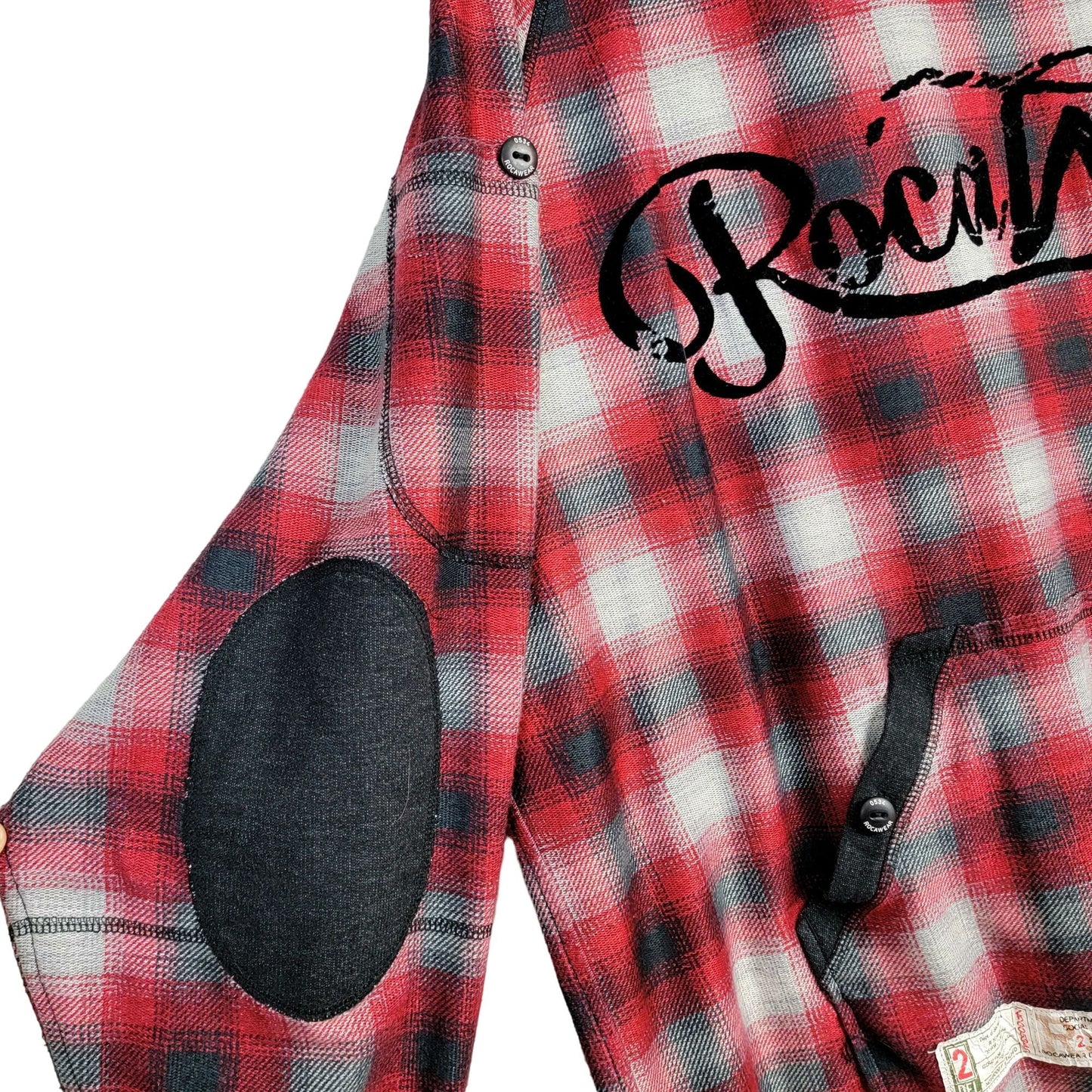 RocaWear Plaid Heavy Sweatshirt Men 2XL Shirt Red Black XXL