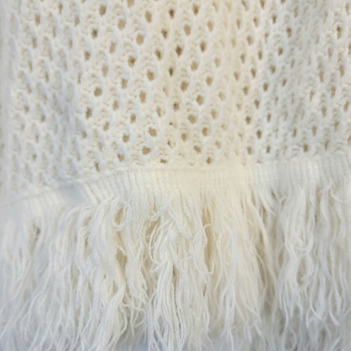 Vintage 70s Crochet Poncho Cardigan Wrap Jacket Shawl Women One Size