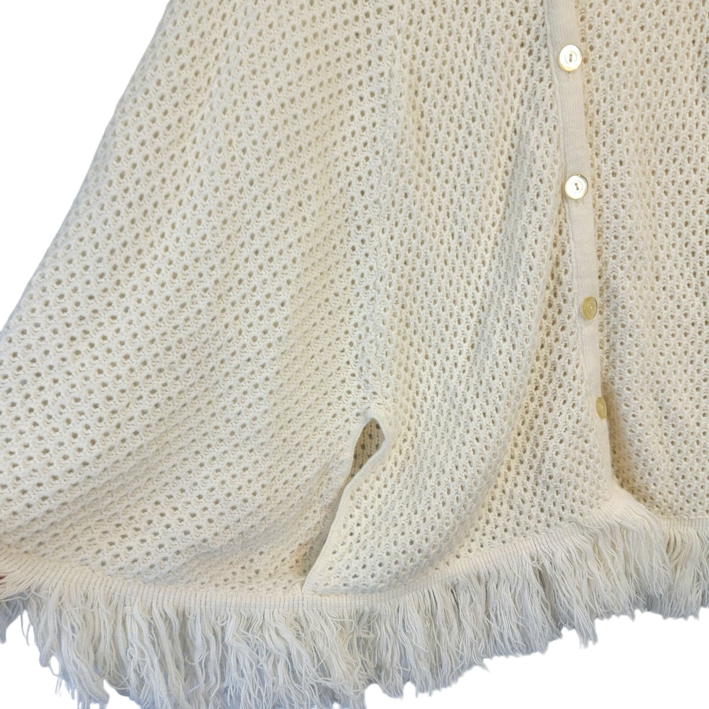 Vintage 70s Crochet Poncho Cardigan Wrap Jacket Shawl Women One Size