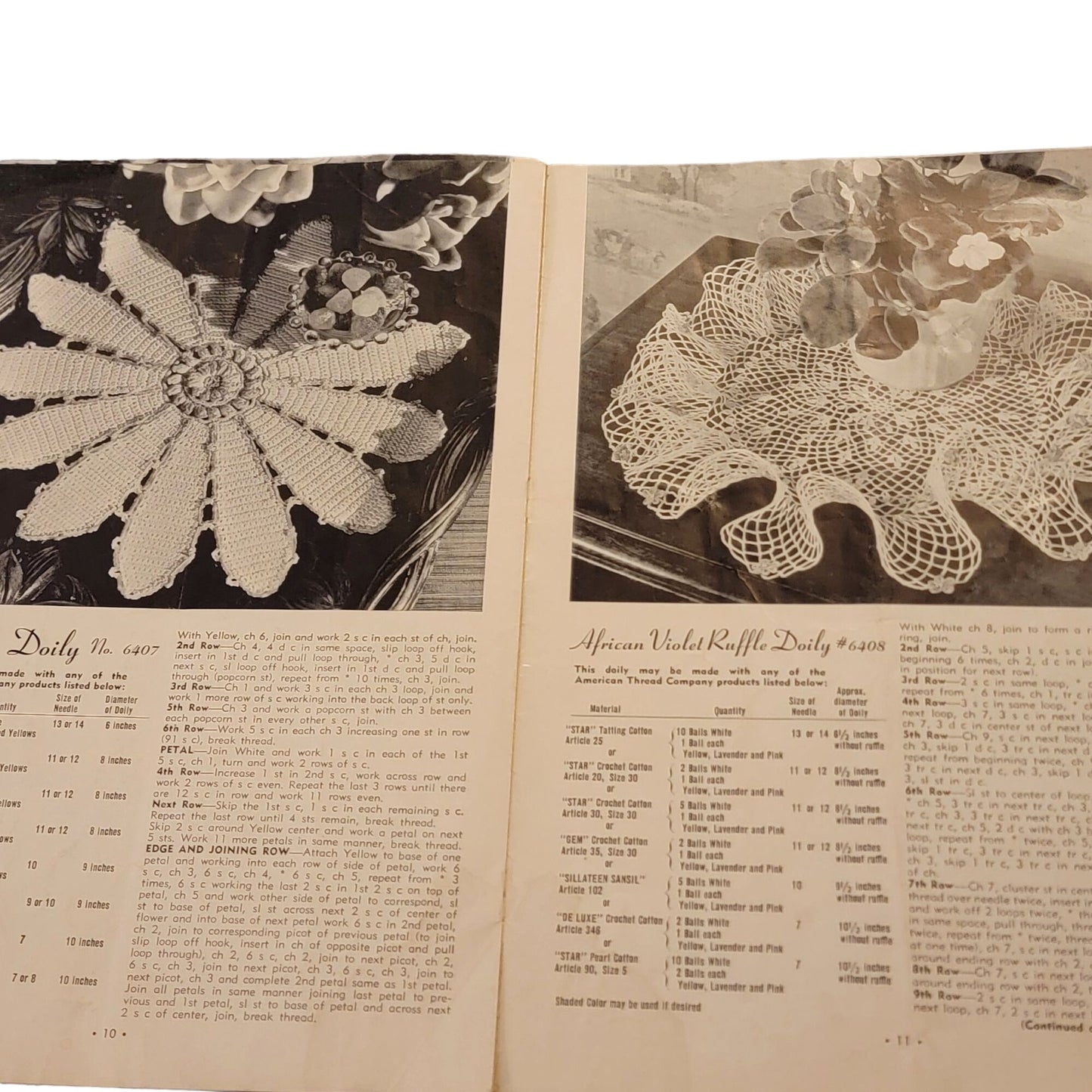 Vintage 40s Doilies Magazine Book Lot Flower Craft How to Flower Doily