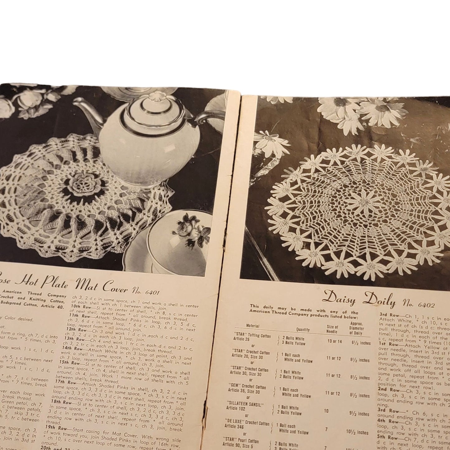 Vintage 40s Doilies Magazine Book Lot Flower Craft How to Flower Doily