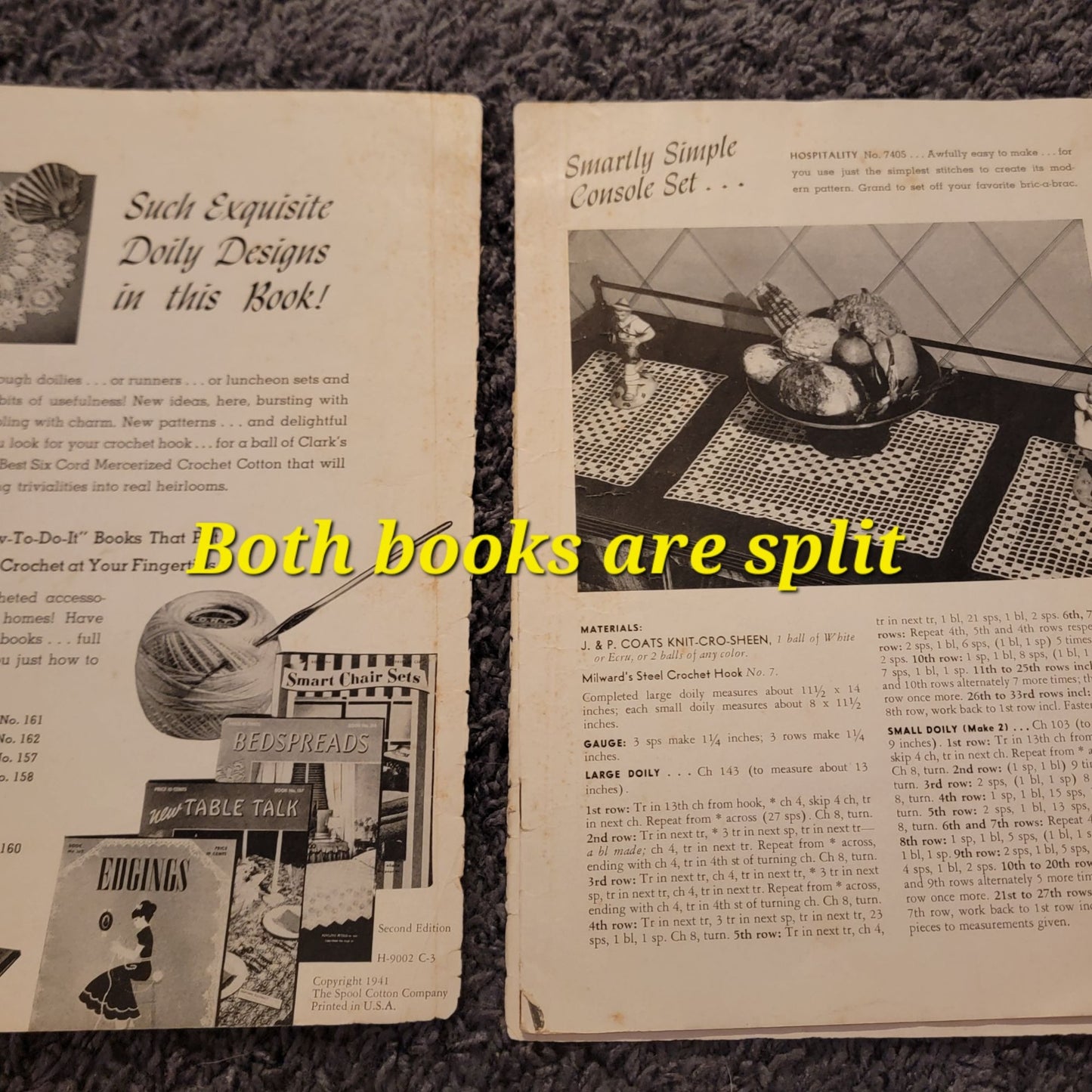 Vintage 40s Doilies Magazine Book Lot Flower Craft How to Flower Doily