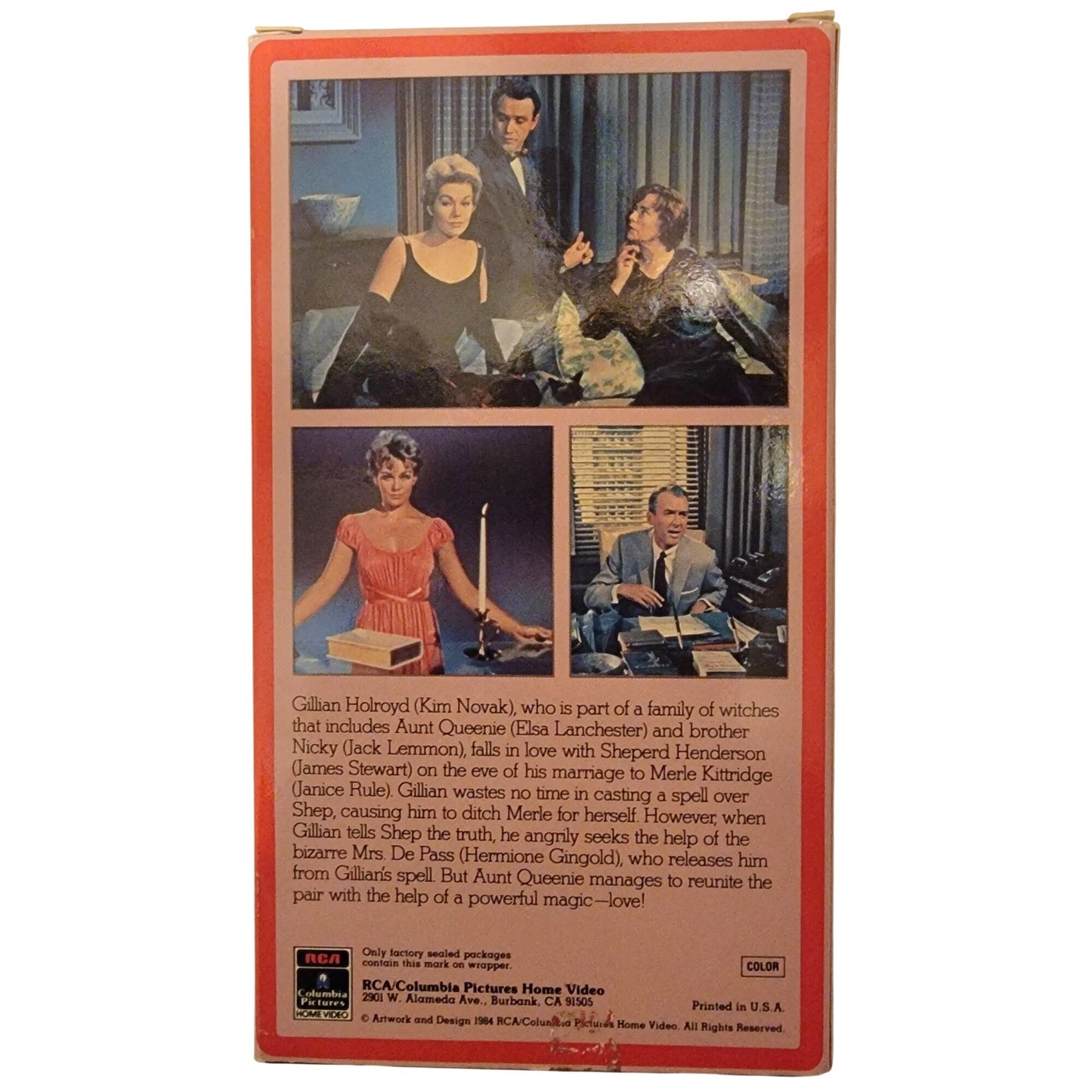 Bell Book and Candle VHS Movie Tape 1958 Vintage 80s Witch Comedy James Stewart