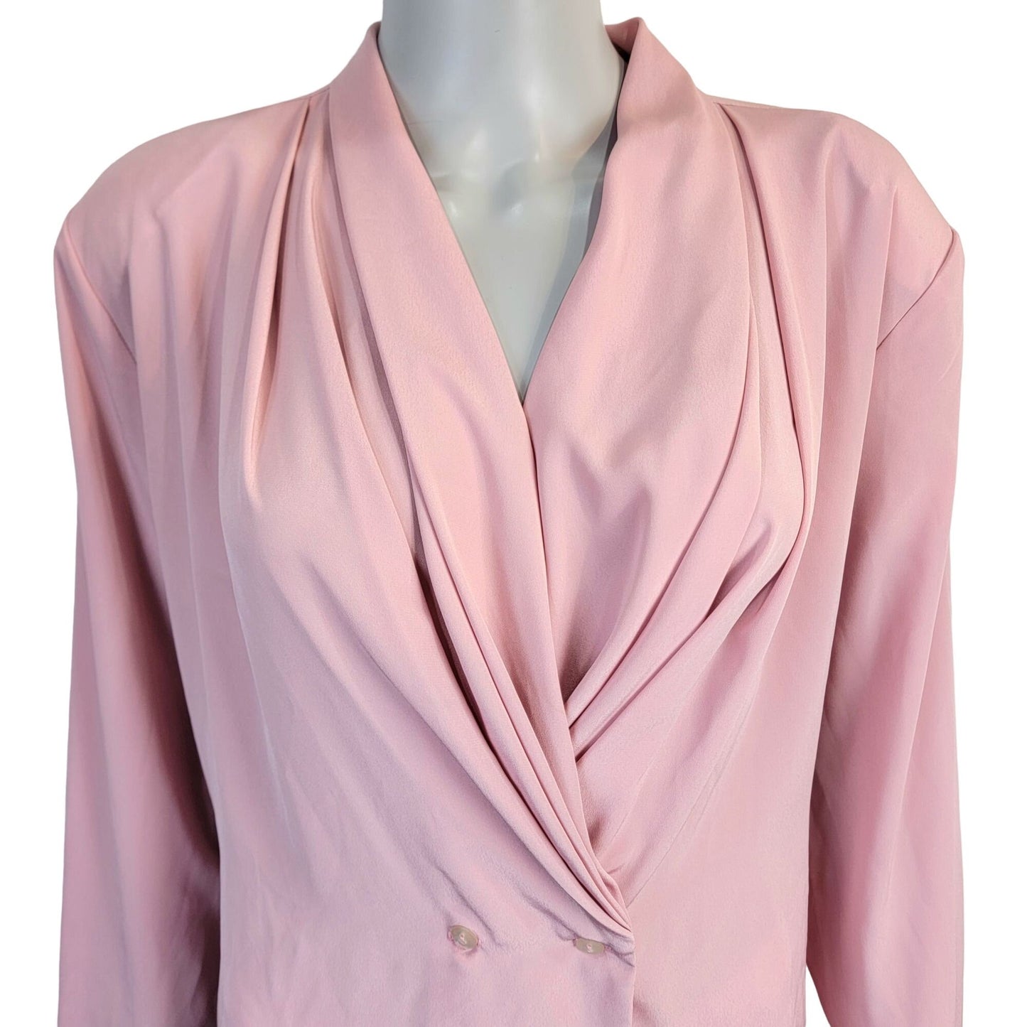 Vintage 80s Frenzo Blouse Women Large 12 Pink