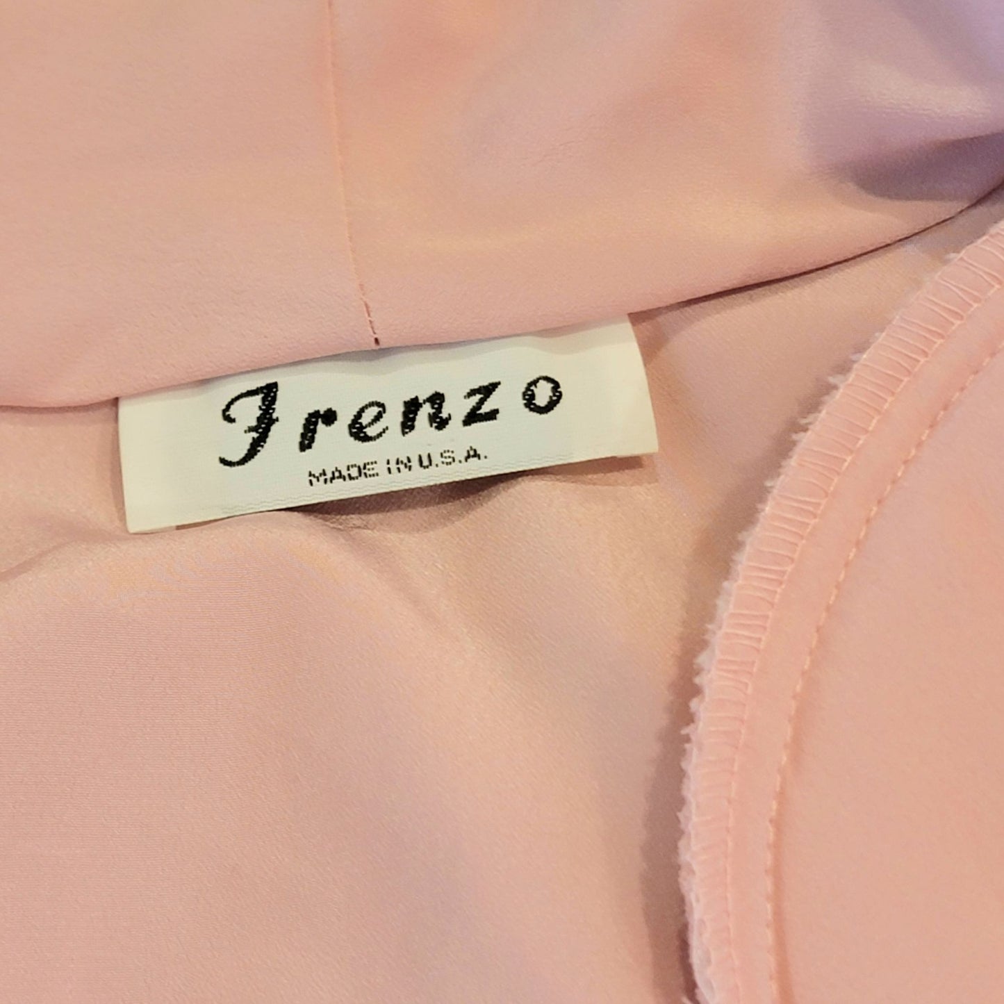 Vintage 80s Frenzo Blouse Women Large 12 Pink