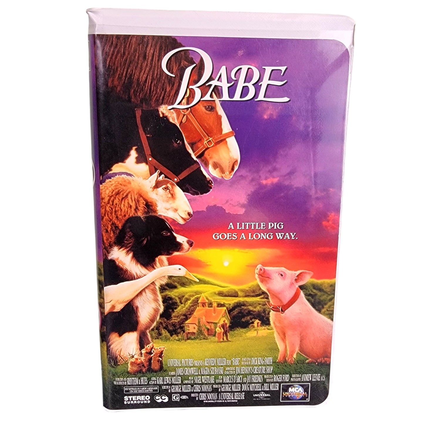 Babe Vintage 90s VHS Movie Tape Pig Plastic Clamshell Case