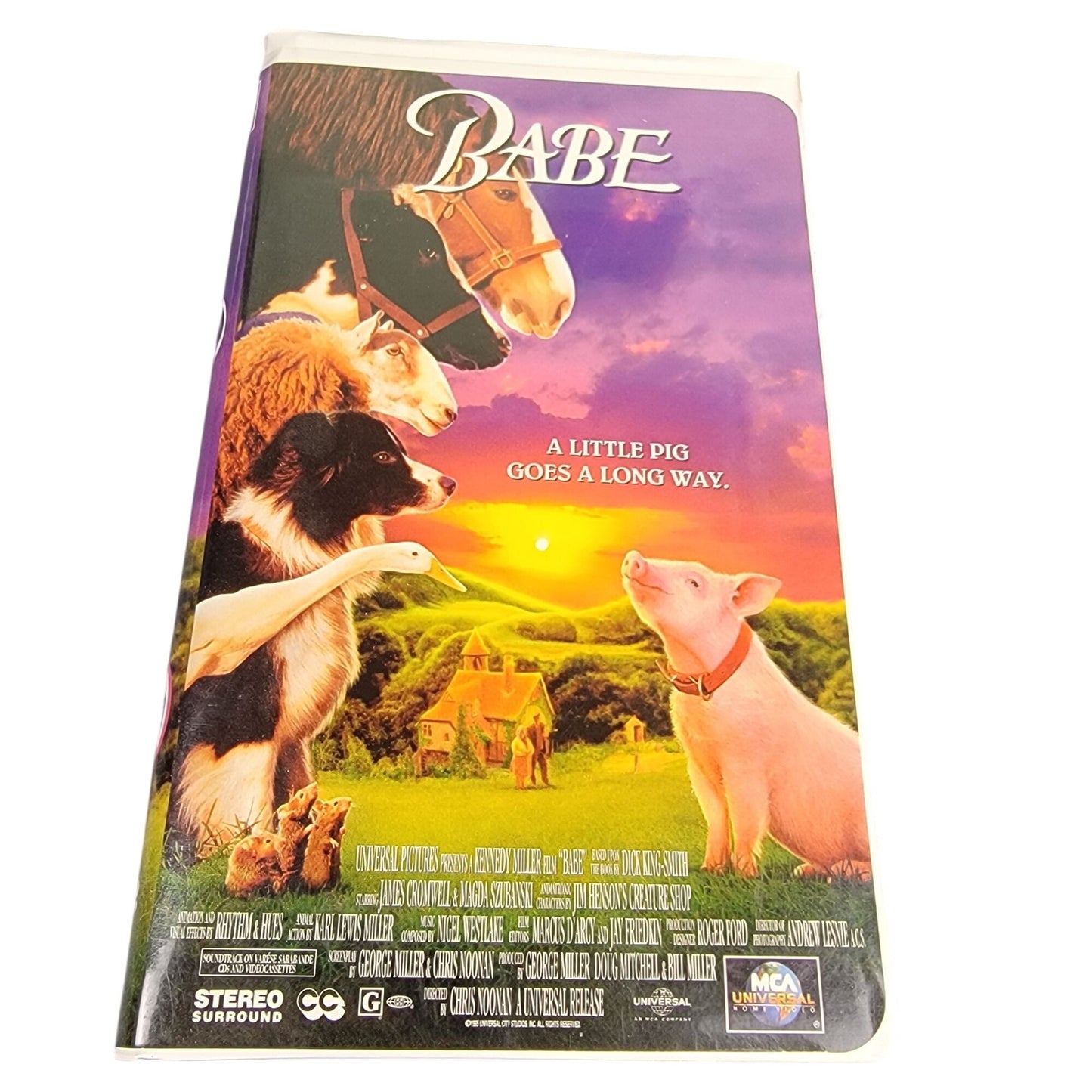 Babe Vintage 90s VHS Movie Tape Pig Plastic Clamshell Case