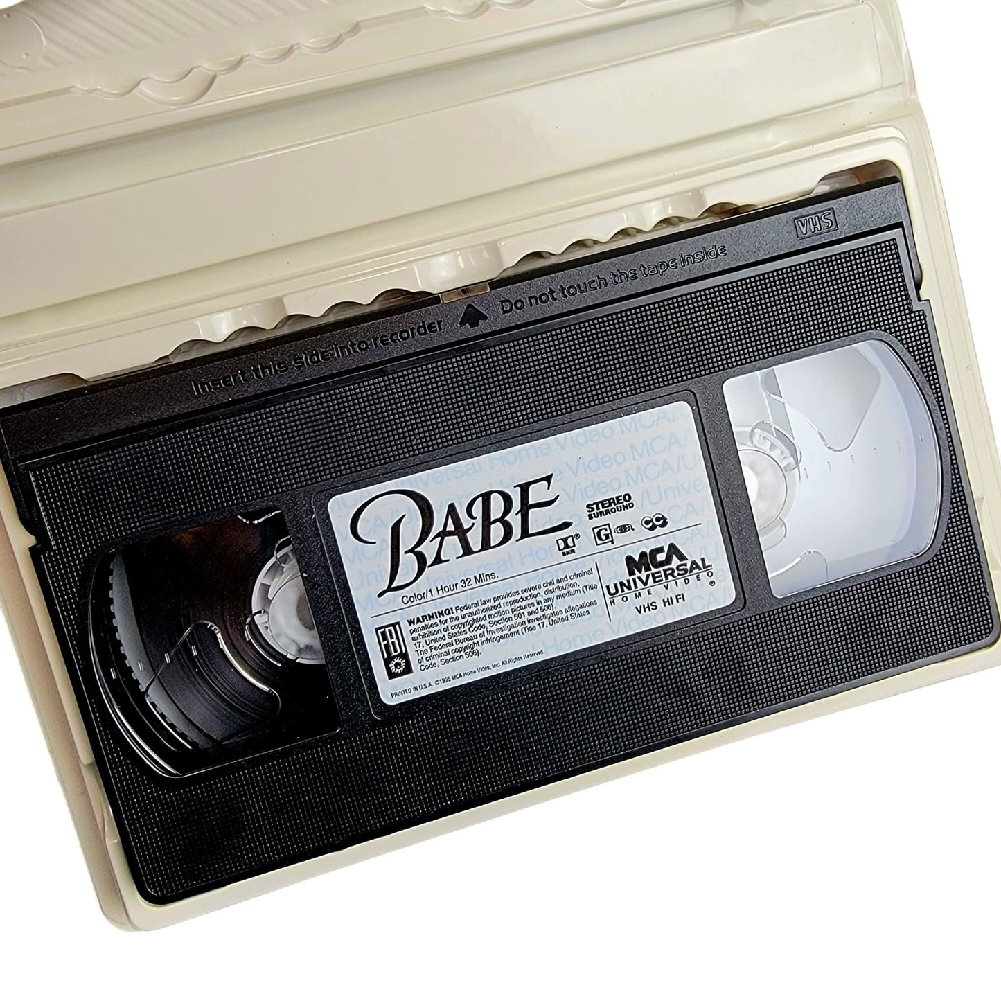 Babe Vintage 90s VHS Movie Tape Pig Plastic Clamshell Case