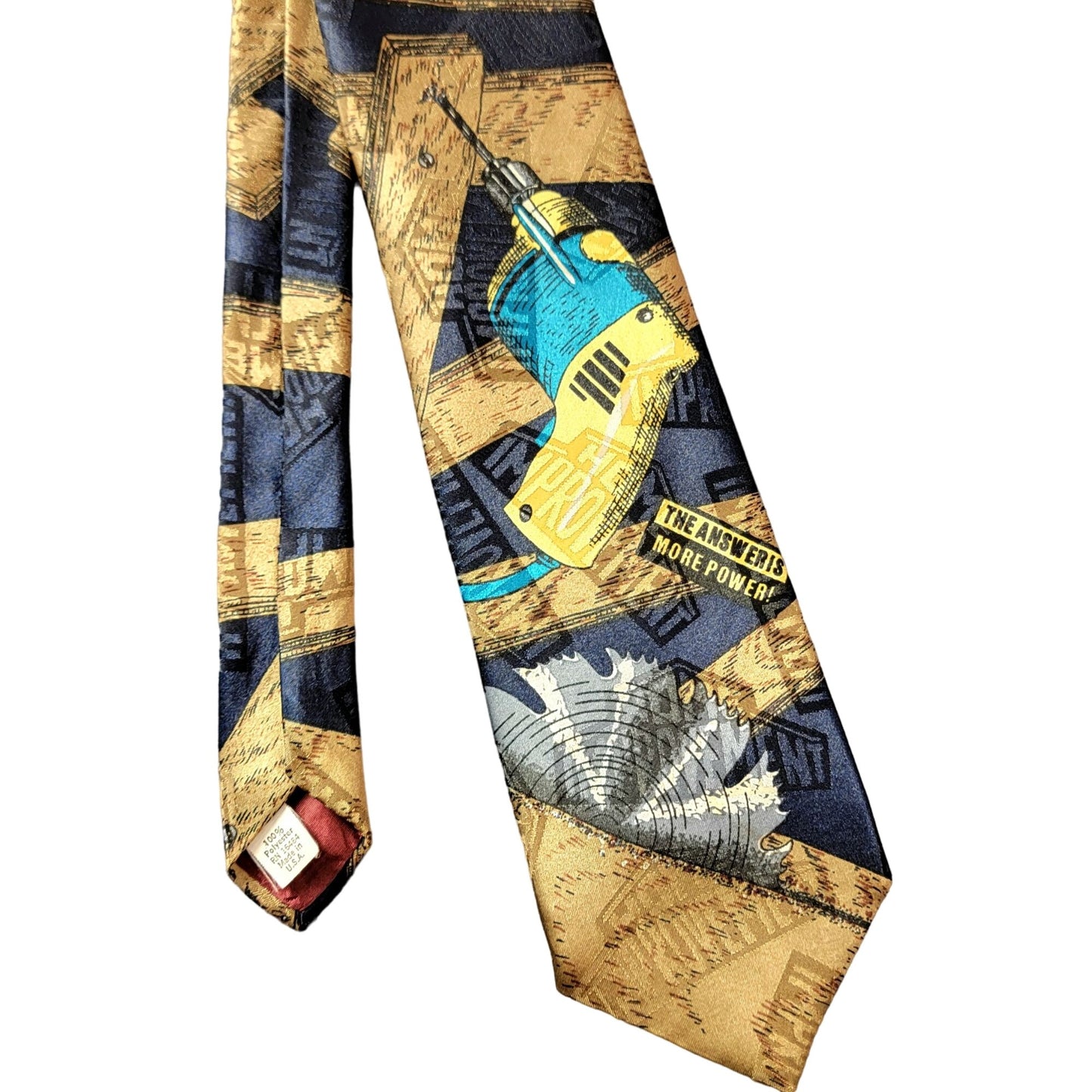 Vintage 90s Home Improvement Neck Tie Men Accessories Tools Retro TV Show Dad