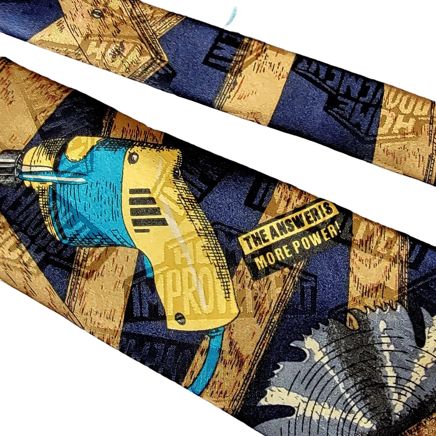 Vintage 90s Home Improvement Neck Tie Men Accessories Tools Retro TV Show Dad