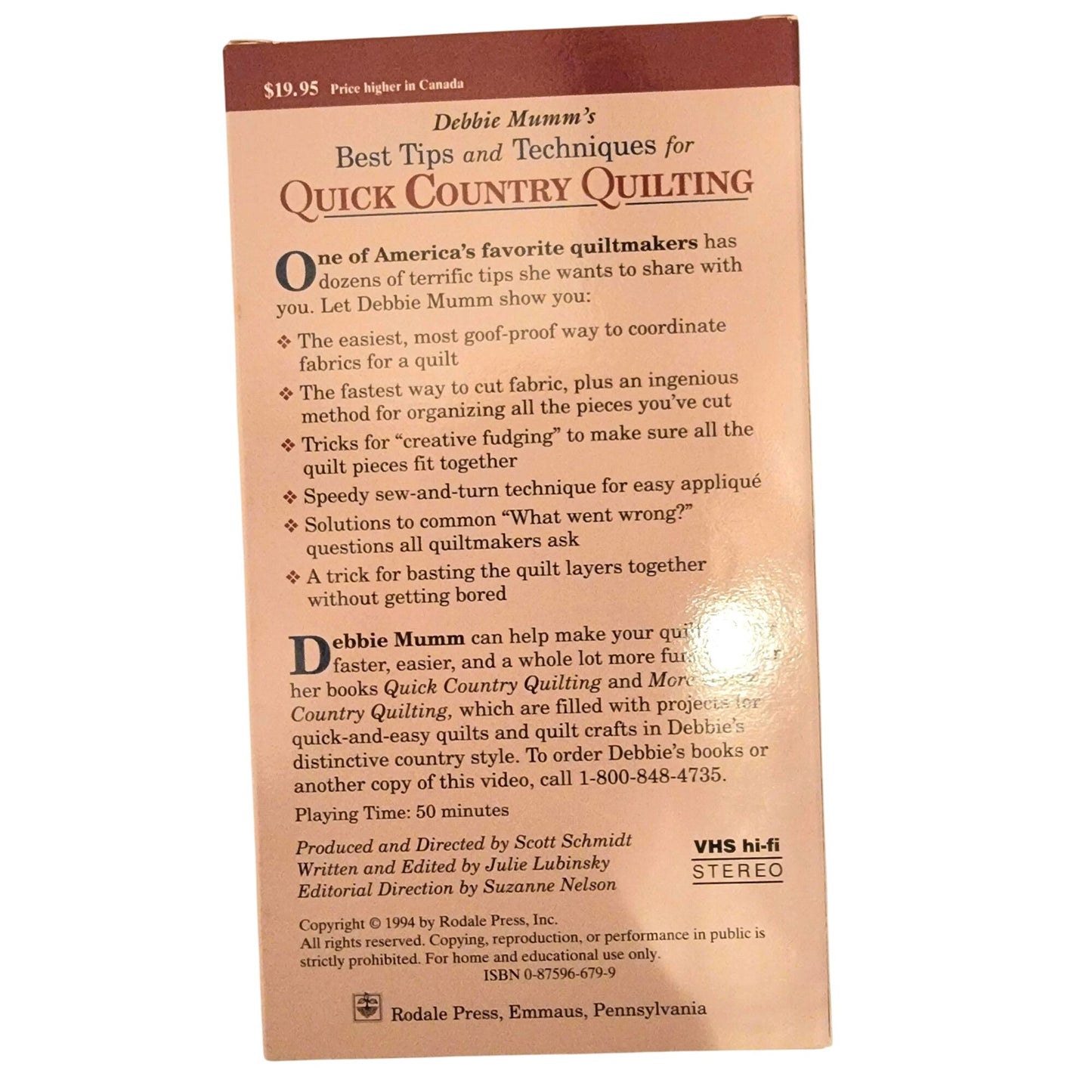 Best Tips & Techniques for Quick Country Quilting VHS Movie Tape Vintage 90s Fun