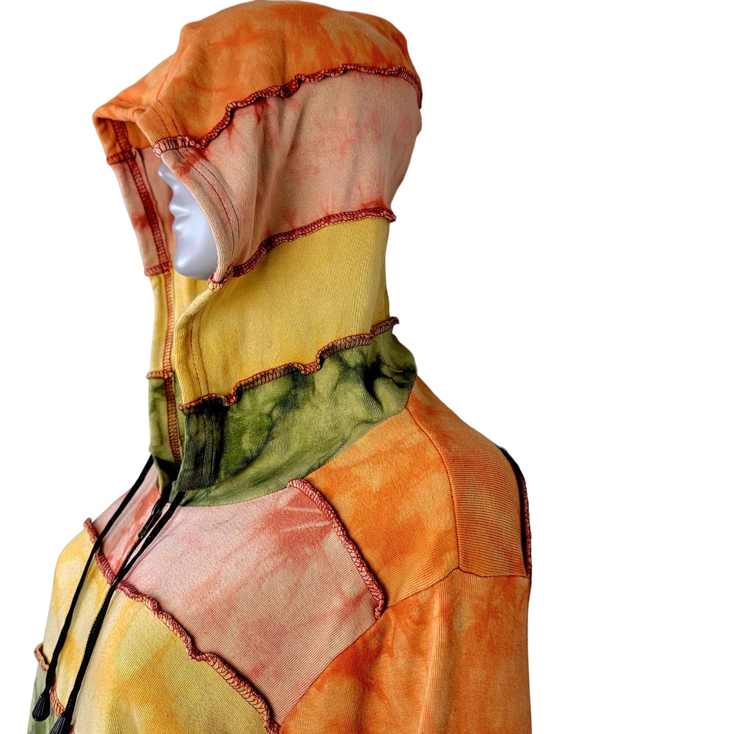 Colorful Rainbow Hoodie Women Men Medium Hood Zip Jacket