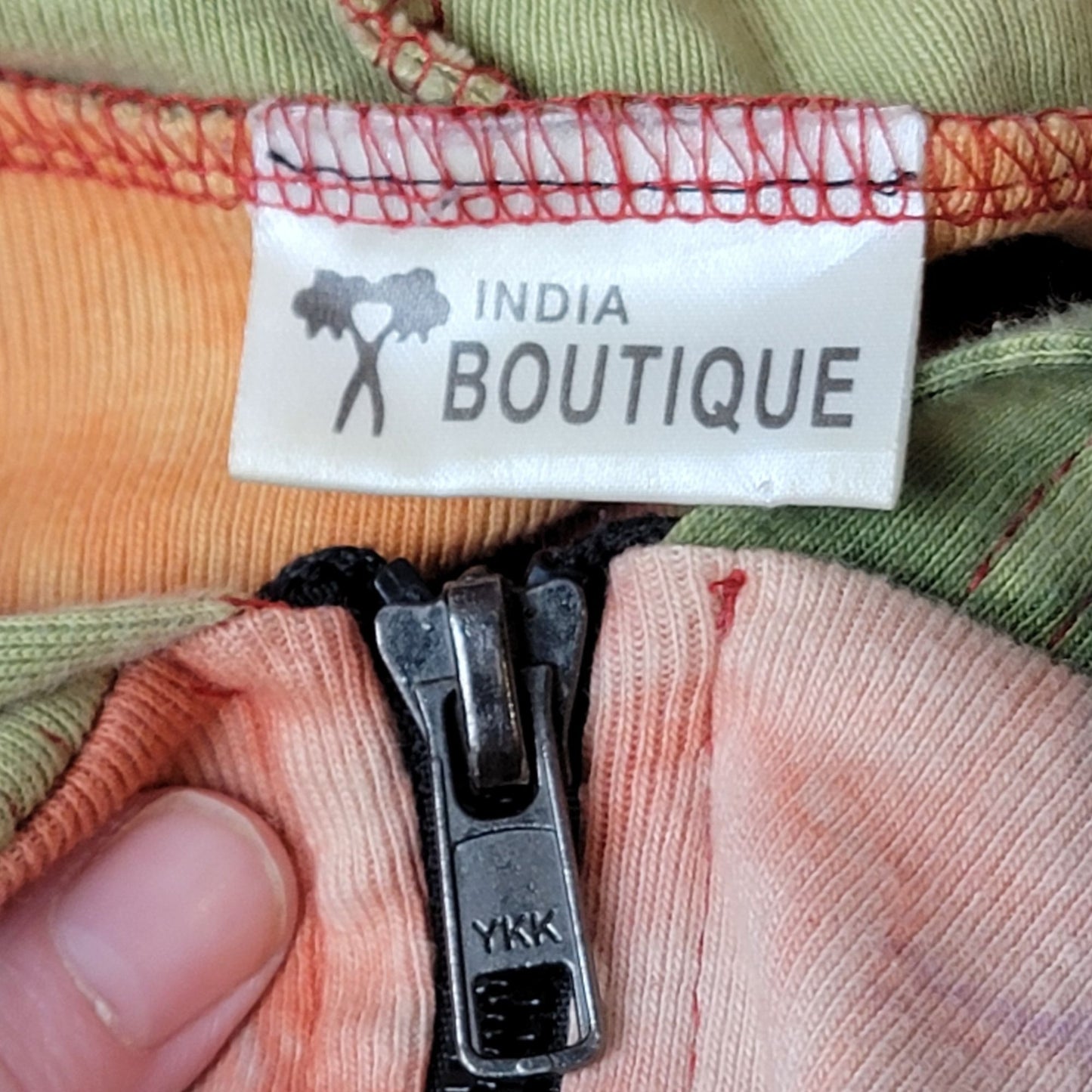 Colorful Rainbow Hoodie Women Men Medium Hood Zip Jacket
