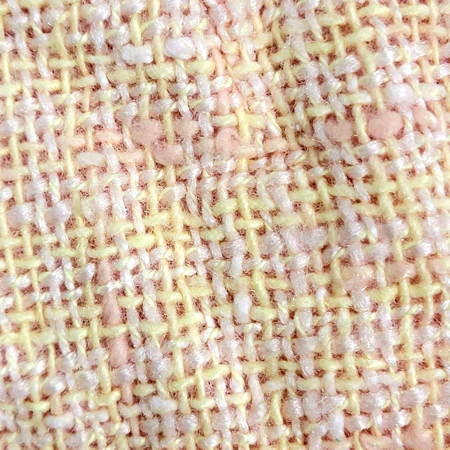 Vintage 60s Tweed Peacoat Jacket Women Medium Yellow Pink Coat