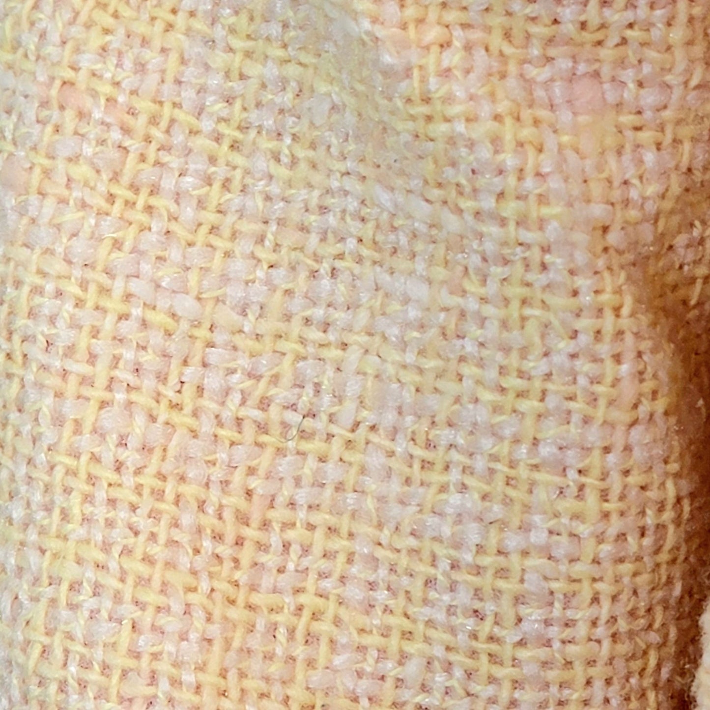 Vintage 60s Tweed Peacoat Jacket Women Medium Yellow Pink Coat