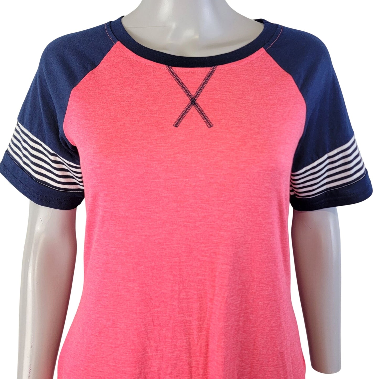 Camisa Mini Shirt Dress Women Small Pink Blue A-line New with Tags
