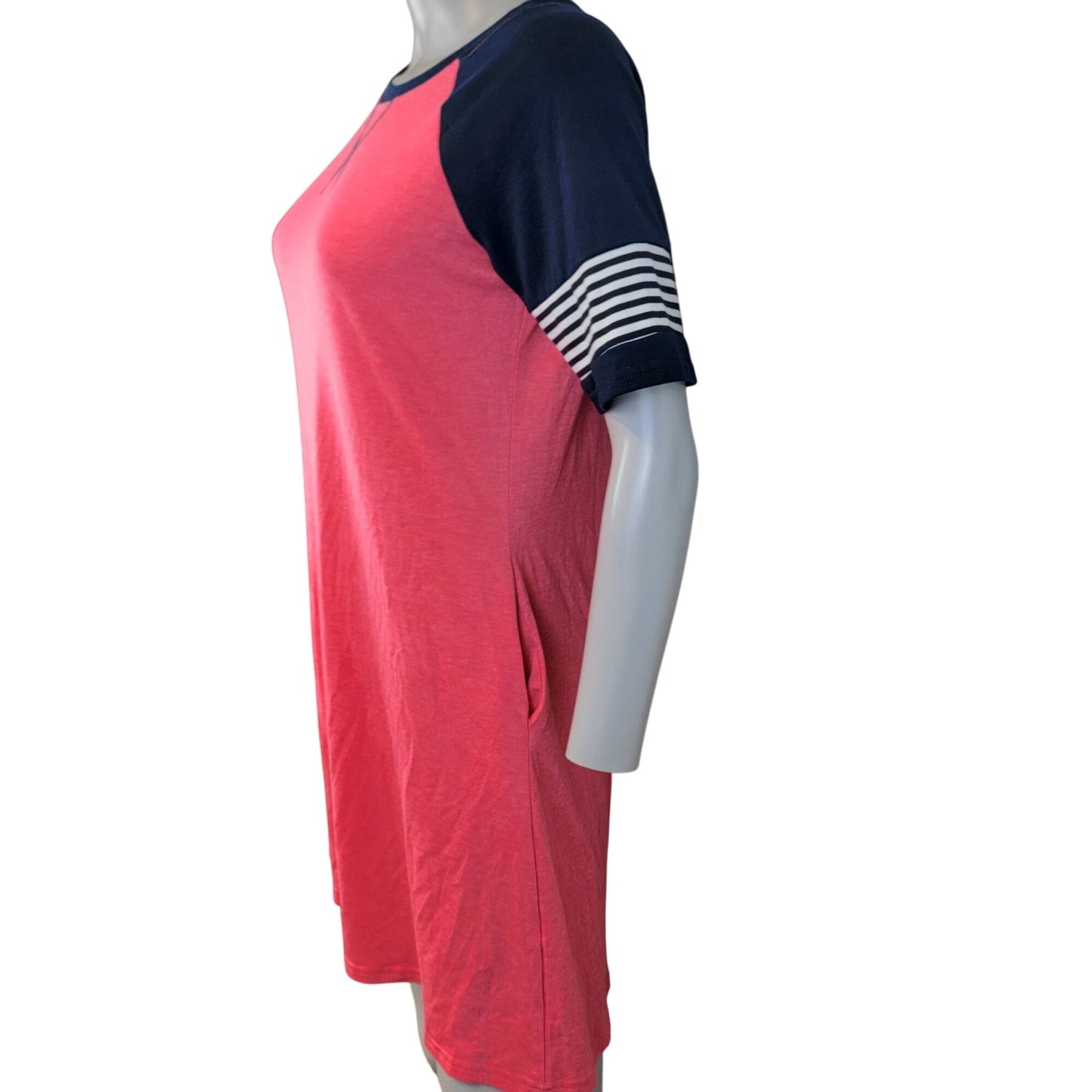 Camisa Mini Shirt Dress Women Small Pink Blue A-line New with Tags