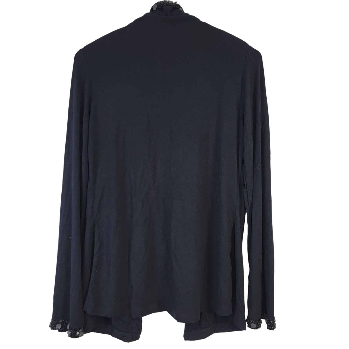 Vintage 80s Beaded Sequin Cardigan Women Small Black