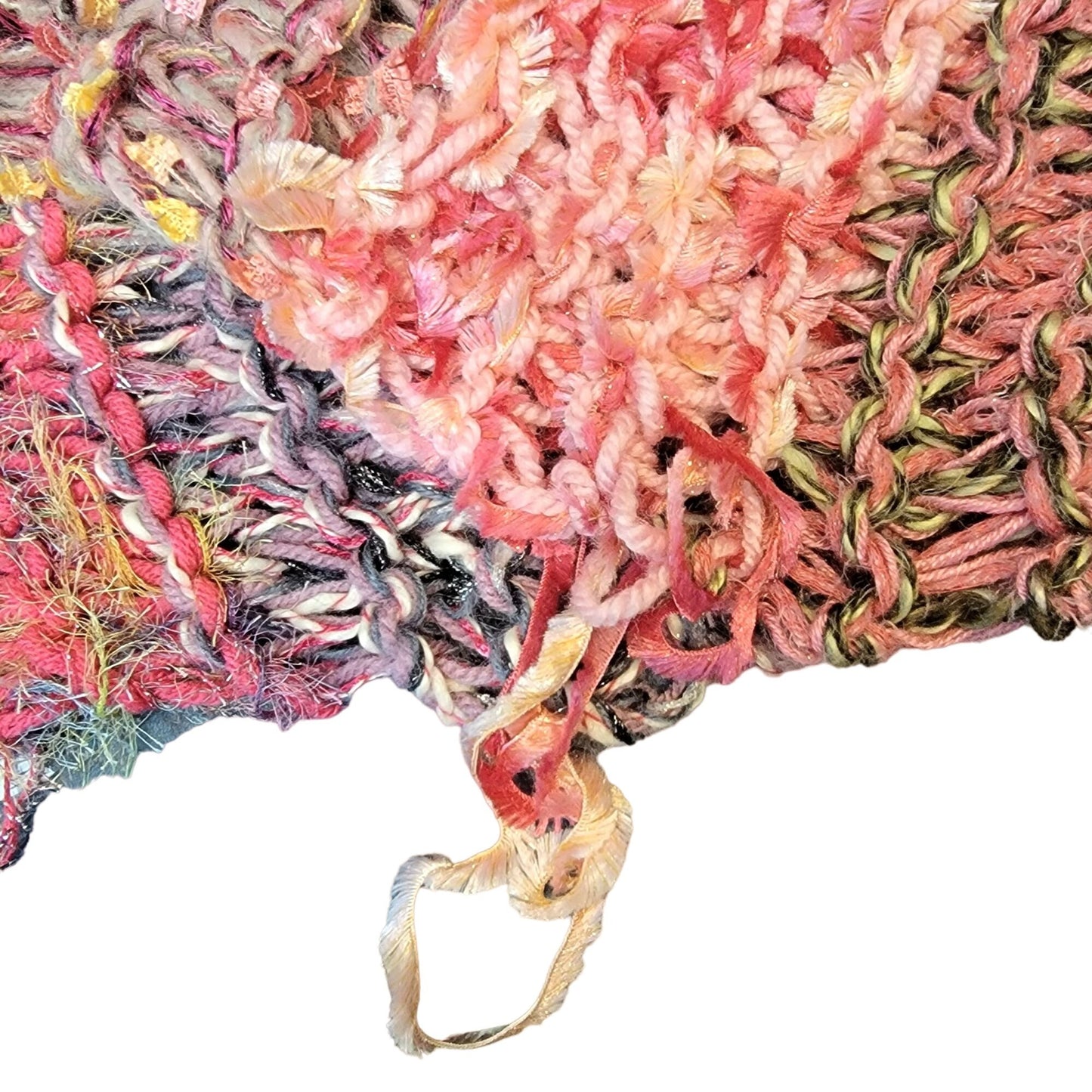 Colorful Fringe Oversize Infinity Scarf Wrap Crochet Knit Women Pink Purple Soft
