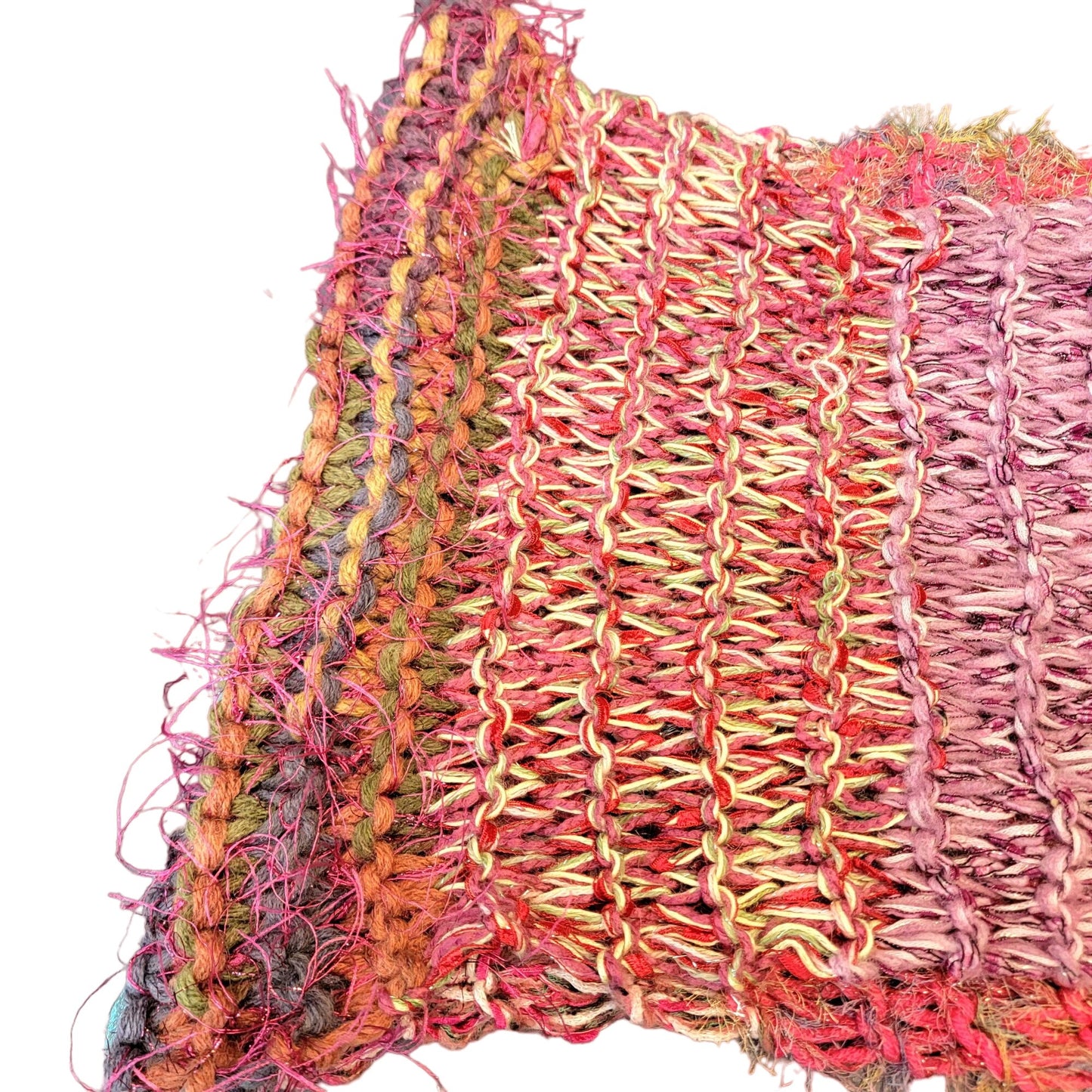 Colorful Fringe Oversize Infinity Scarf Wrap Crochet Knit Women Pink Purple Soft