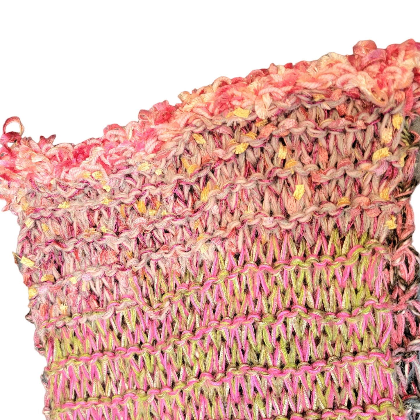 Colorful Fringe Oversize Infinity Scarf Wrap Crochet Knit Women Pink Purple Soft