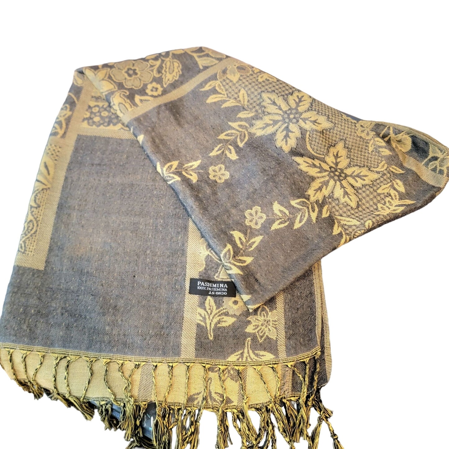 JS Ondo Pashmina Scarf Fringe Large Geometric Floral Women Accessories