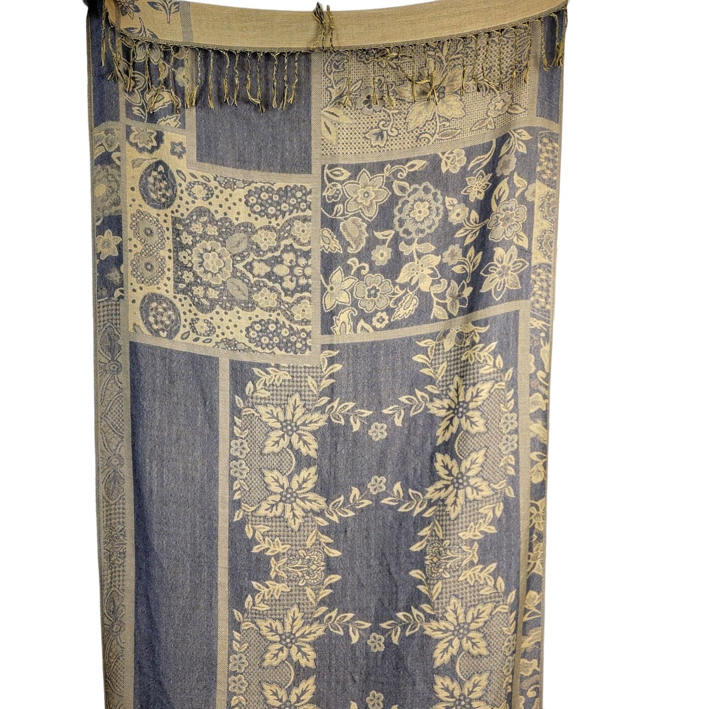 JS Ondo Pashmina Scarf Fringe Large Geometric Floral Women Accessories