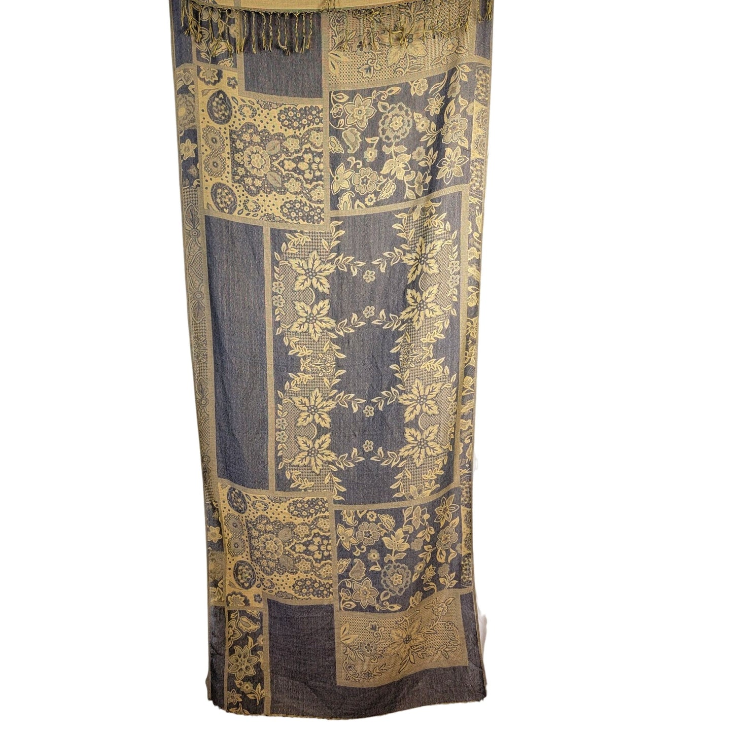 JS Ondo Pashmina Scarf Fringe Large Geometric Floral Women Accessories