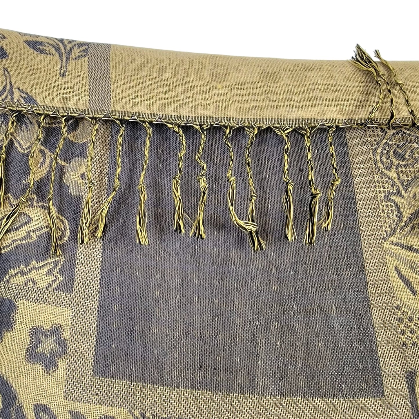 JS Ondo Pashmina Scarf Fringe Large Geometric Floral Women Accessories