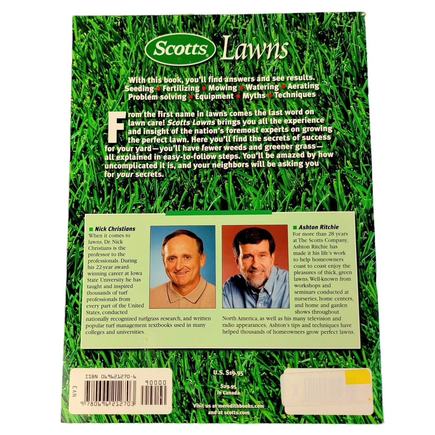 Vintage 2002 Scotts Lawn Paperback Book Reference Guide Grass Green Gardening