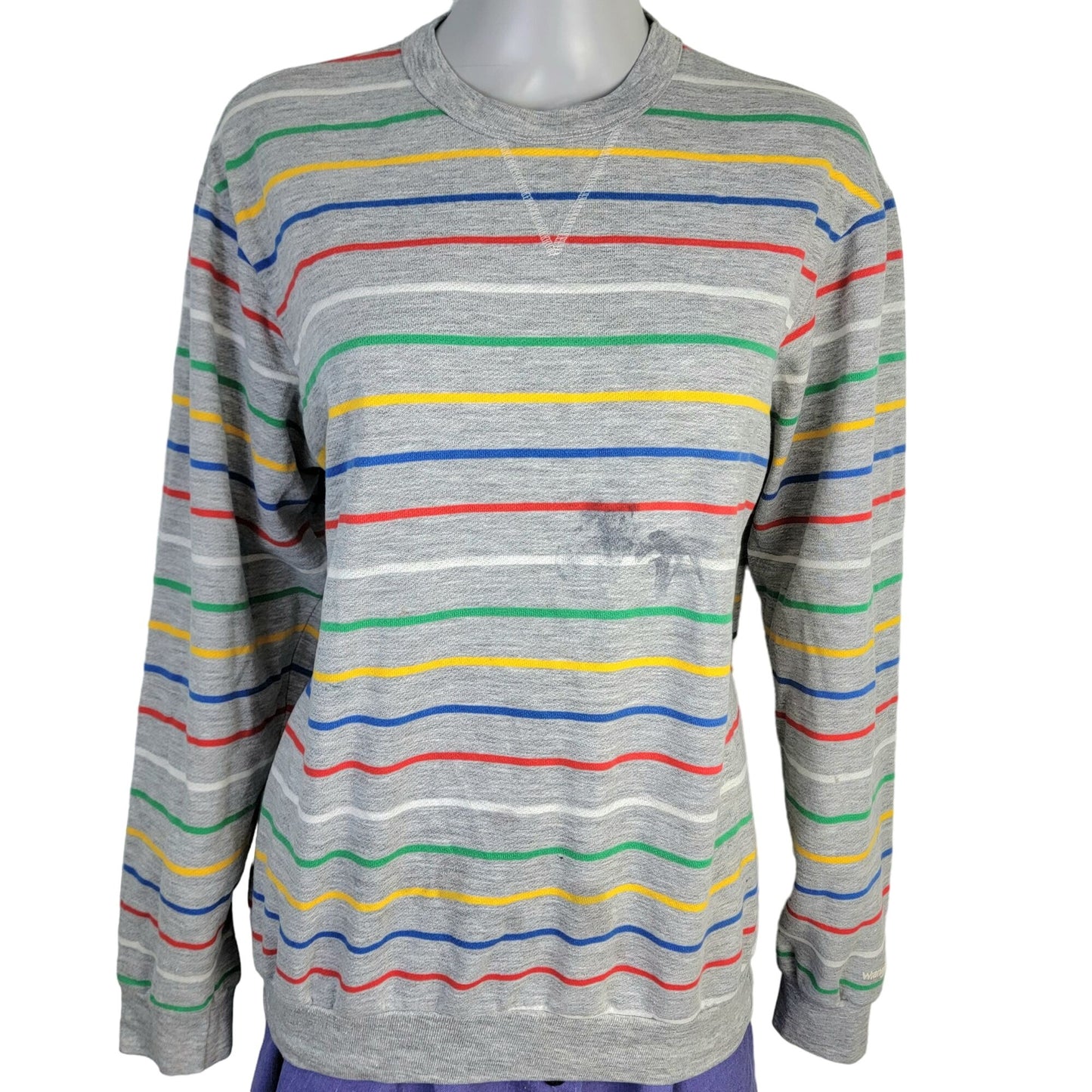 Wrangler Vintage 80s Sweatshirt Unisex XL Women Men Primary Stripe Shirt