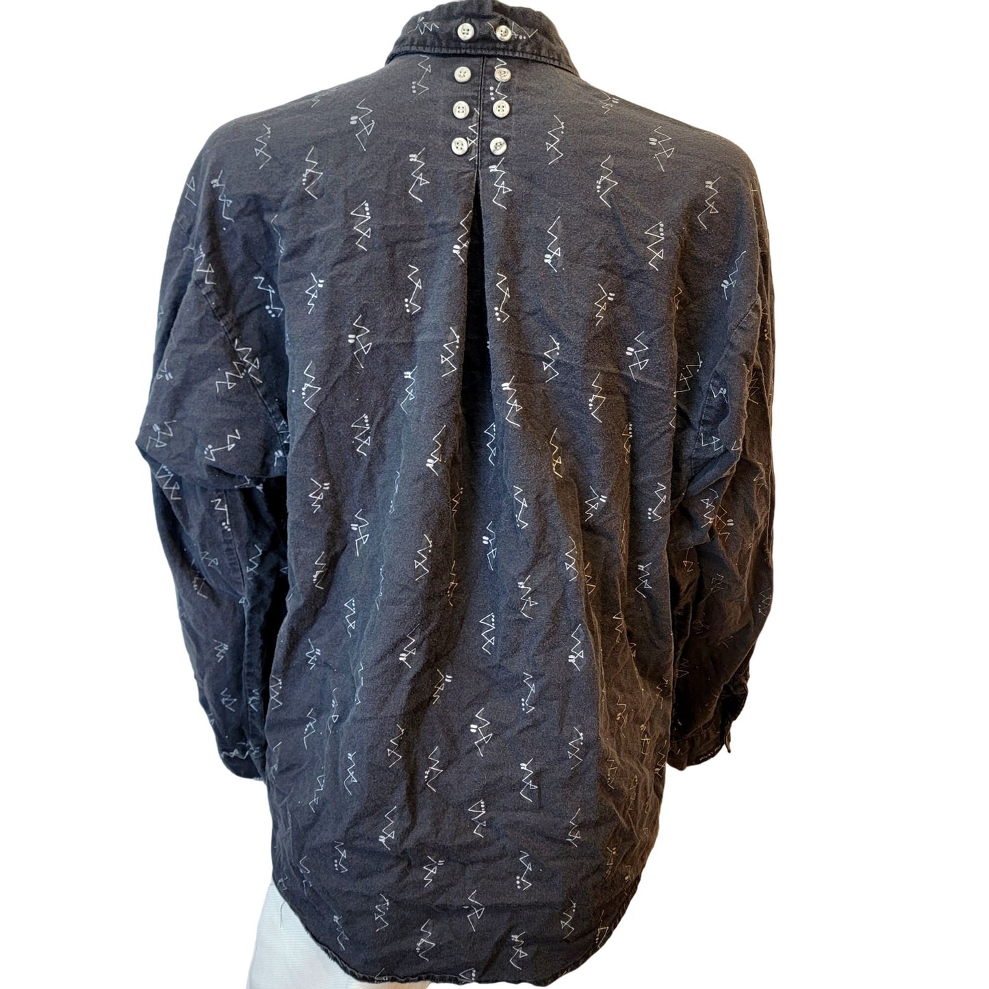 Rocky Mountain Vintage 80s Western Shirt Women Medium Black Cowgirl