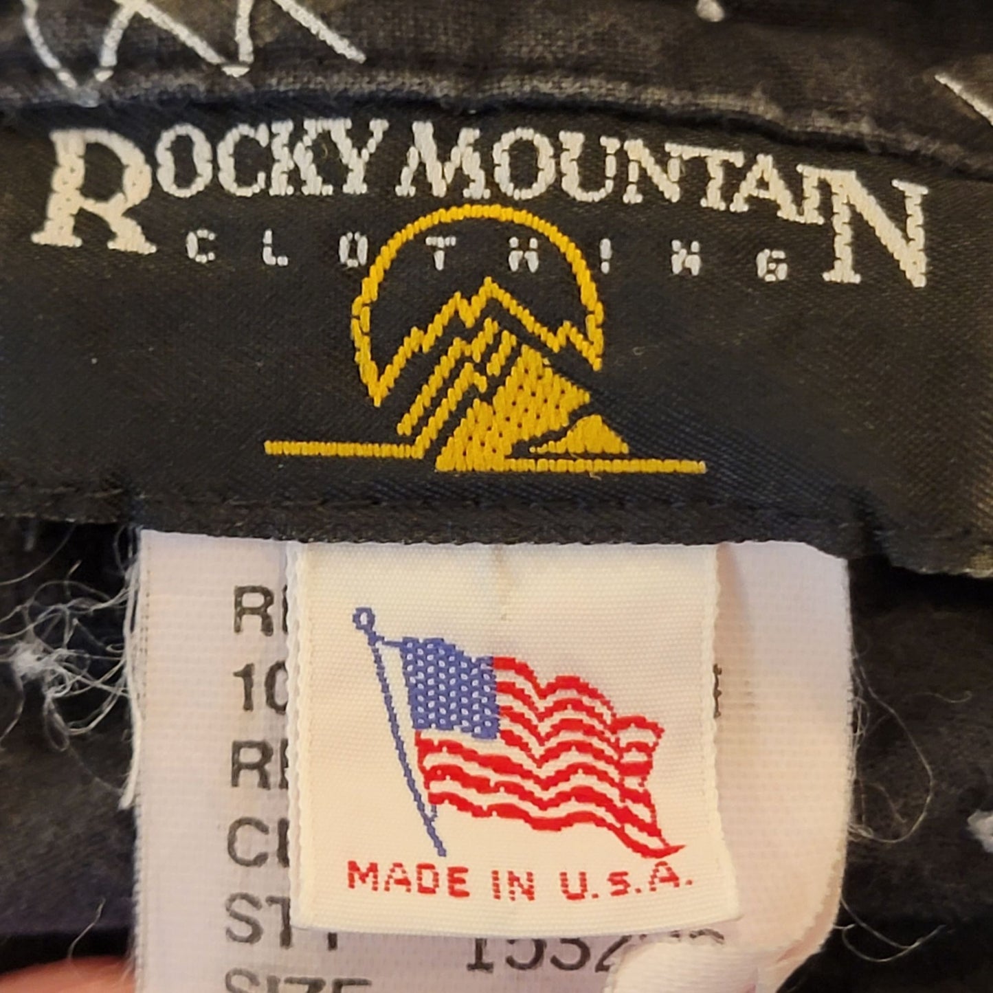 Rocky Mountain Vintage 80s Western Shirt Women Medium Black Cowgirl